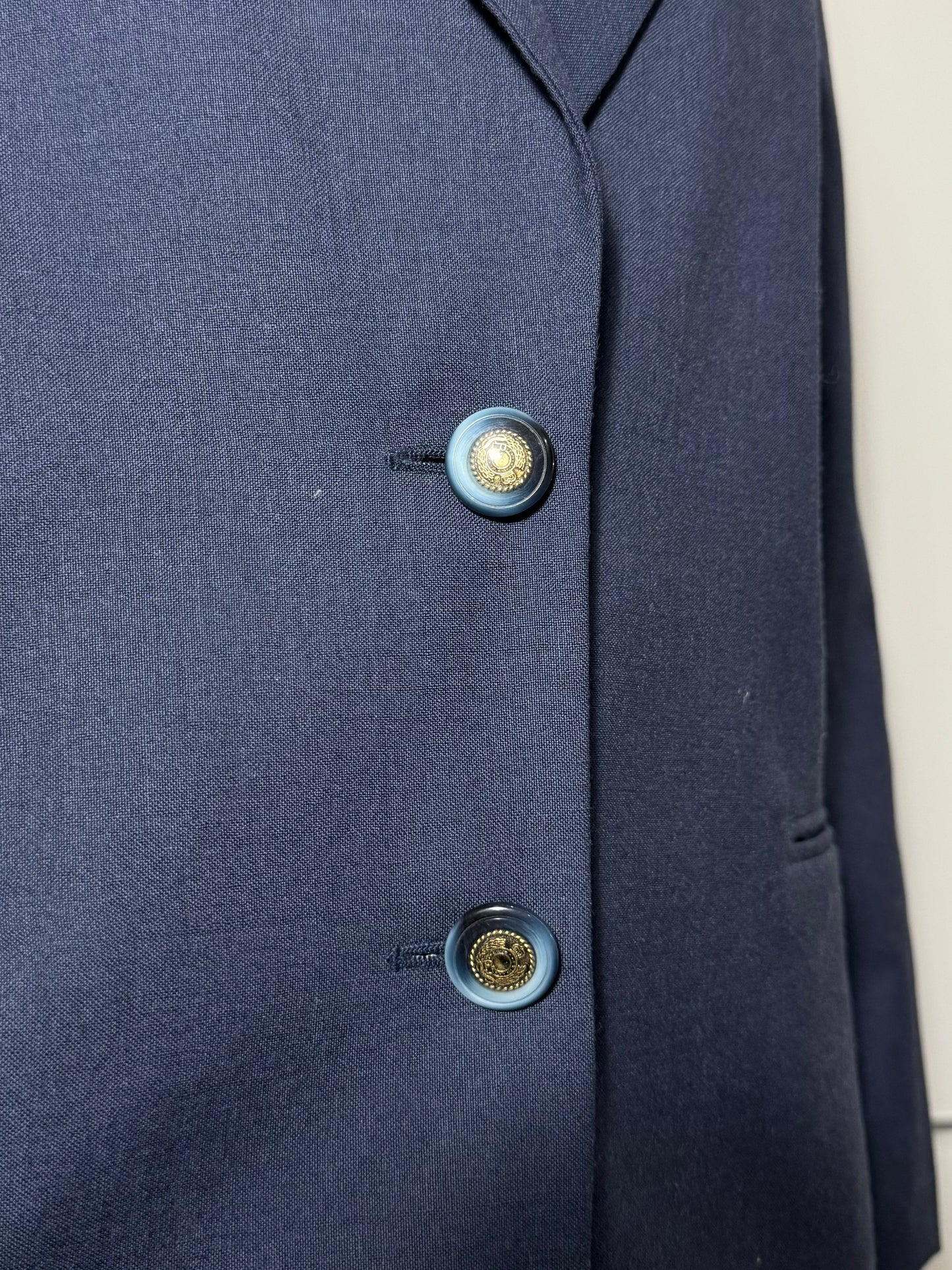 Blazer donna monopetto blu notte in pura lana vergine