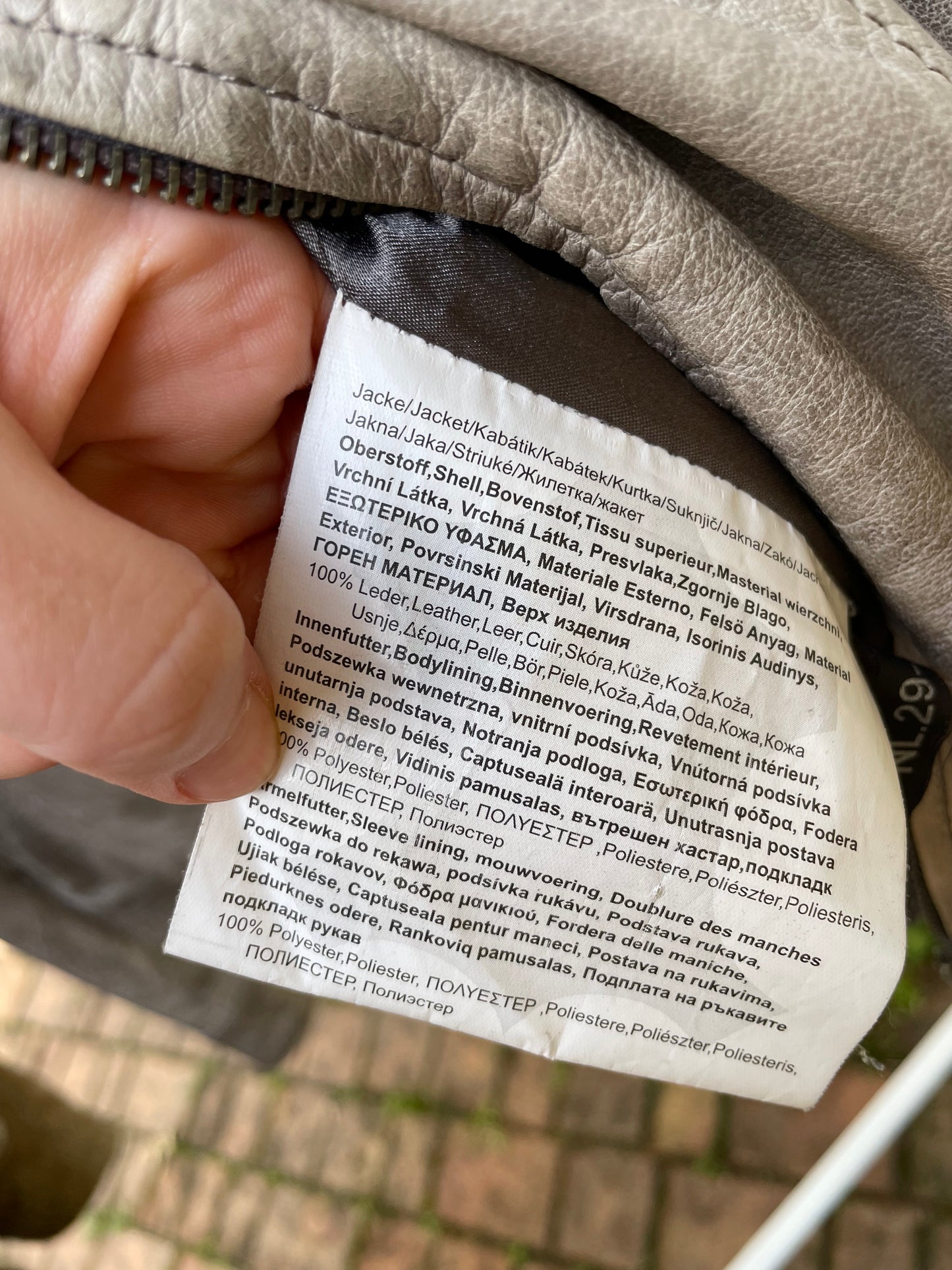 Biker cropped vera pelle ghiaccio