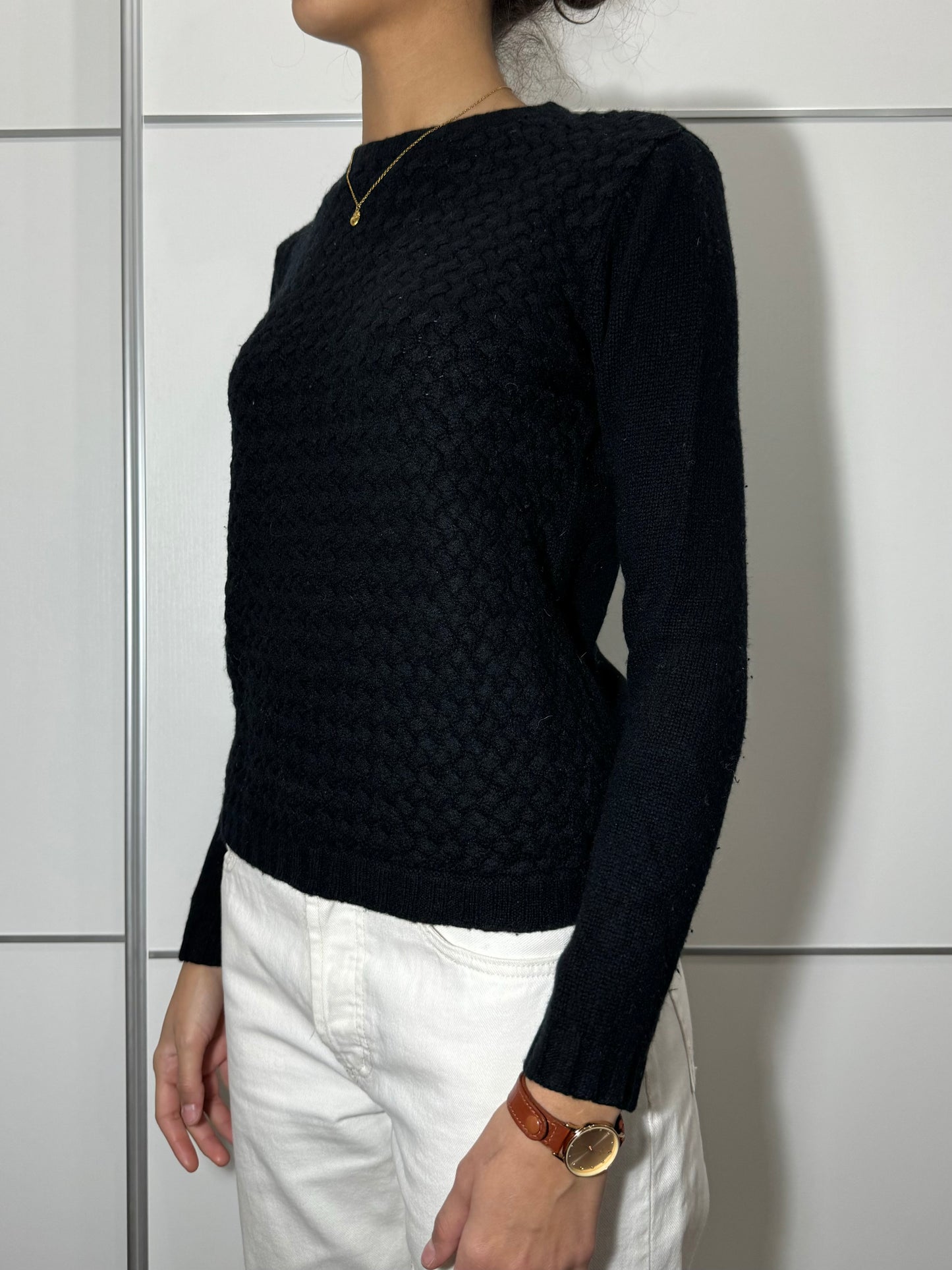 Maglioncino girocollo Ragno nero, in misto lana e cashmere, taglia S