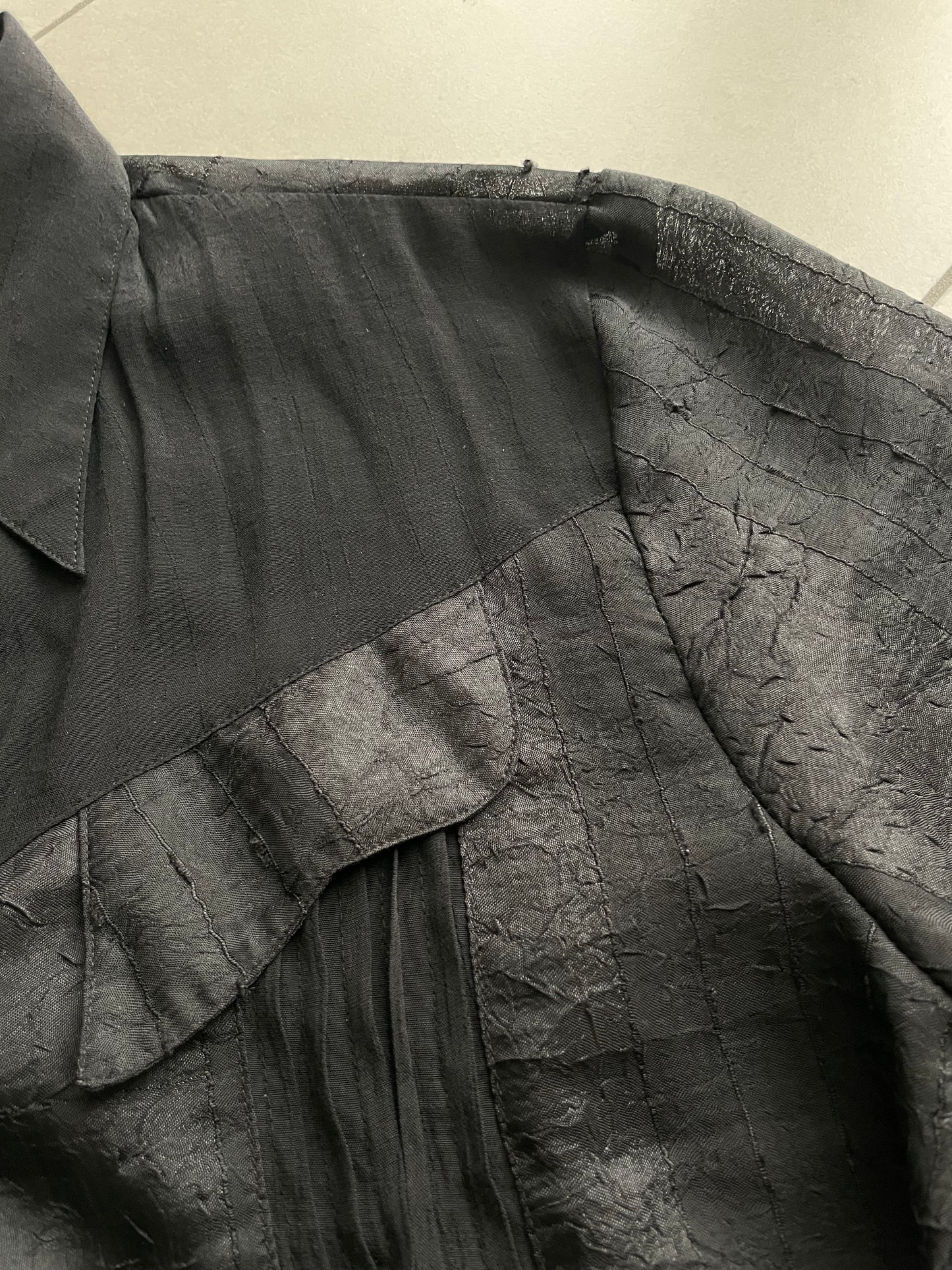 Maxi camicia sheer nera 100% viscosa - taglia unica