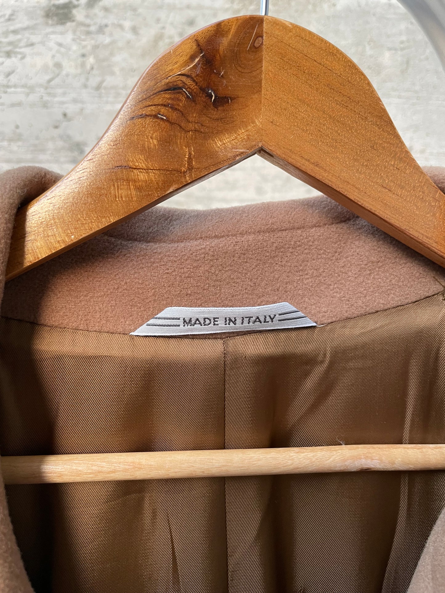 Cappotto lungo monopetto cammello, Del Mare 1911, 50% cashmere 50% lana - taglia L uomo