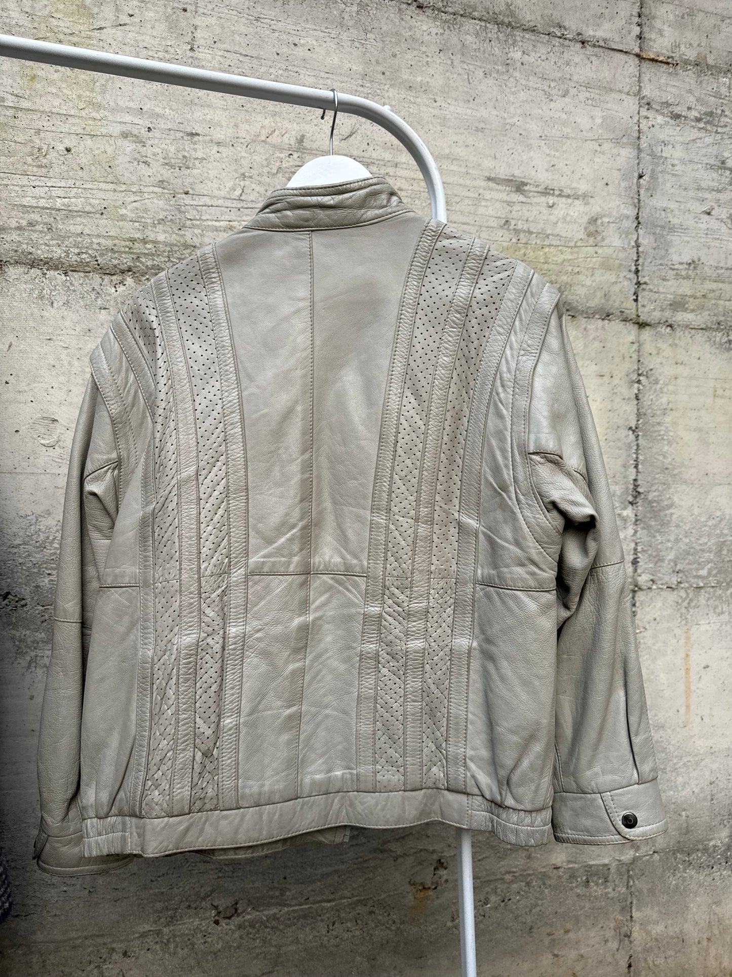 Bomber in vera pelle ghiaccio