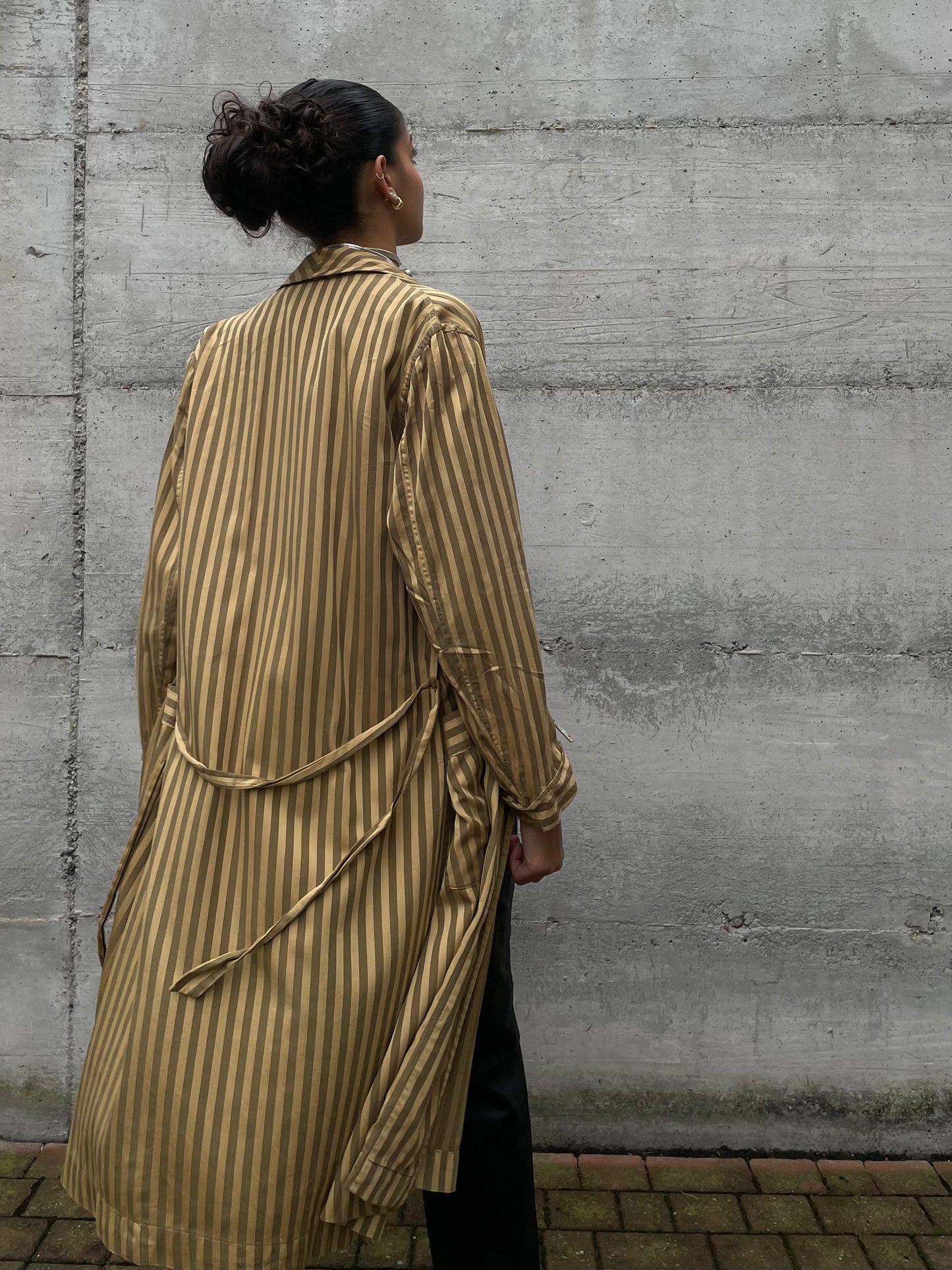 Vestaglia sartoriale in seta striped - taglia unica