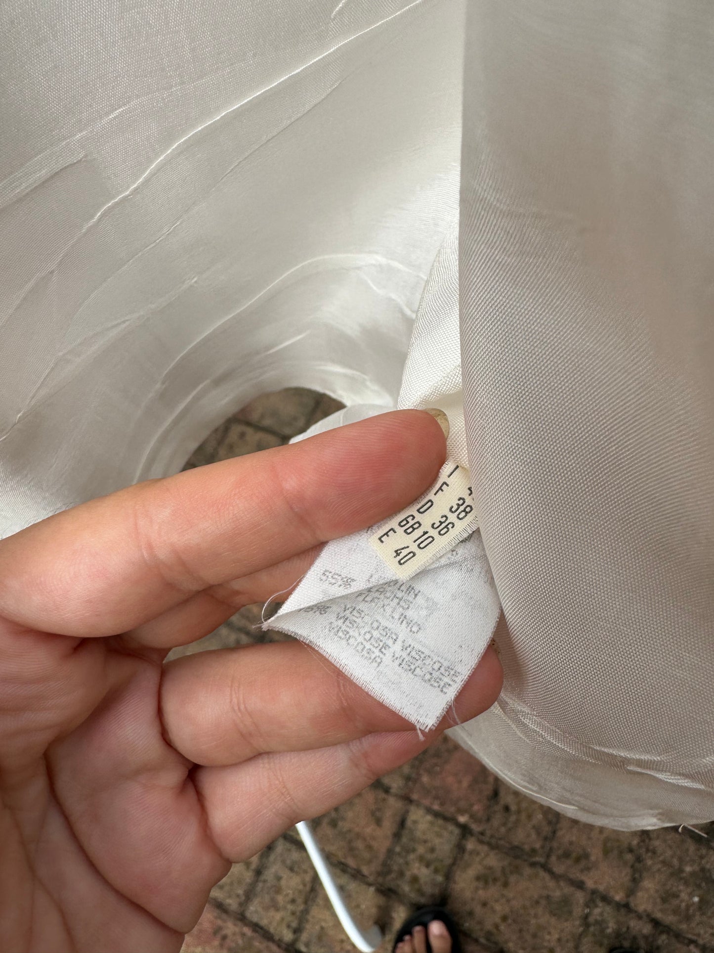 Gilet sartoriale in lino ricamato a mano, taglia M