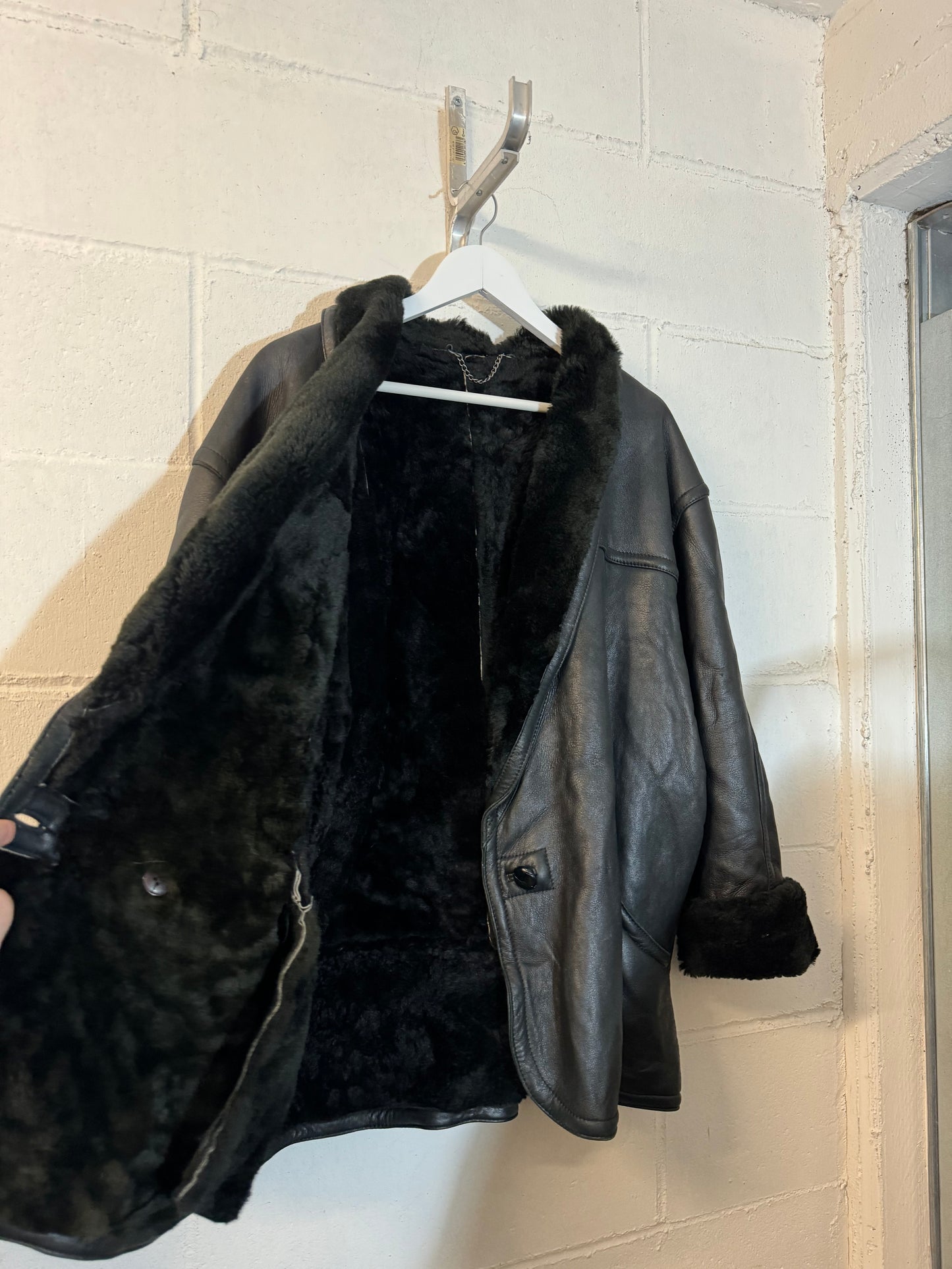 Montone Shearling 80s doppiopetto, in nappa, taglia 48it donna