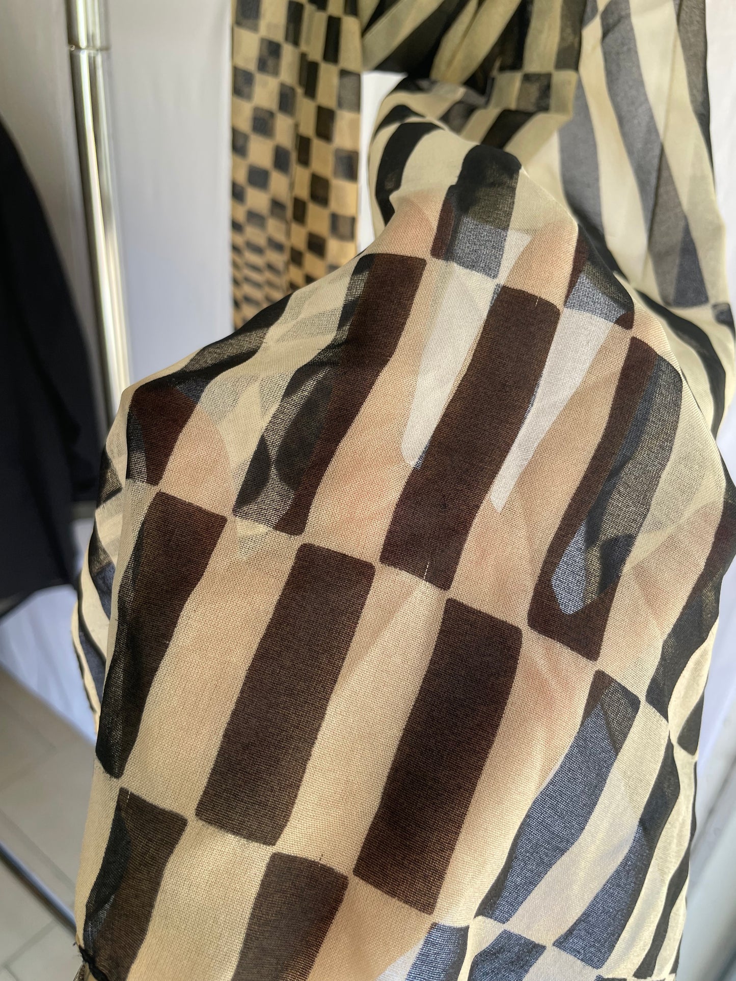 Foulard vintage Made in Italy check - 33x160cm