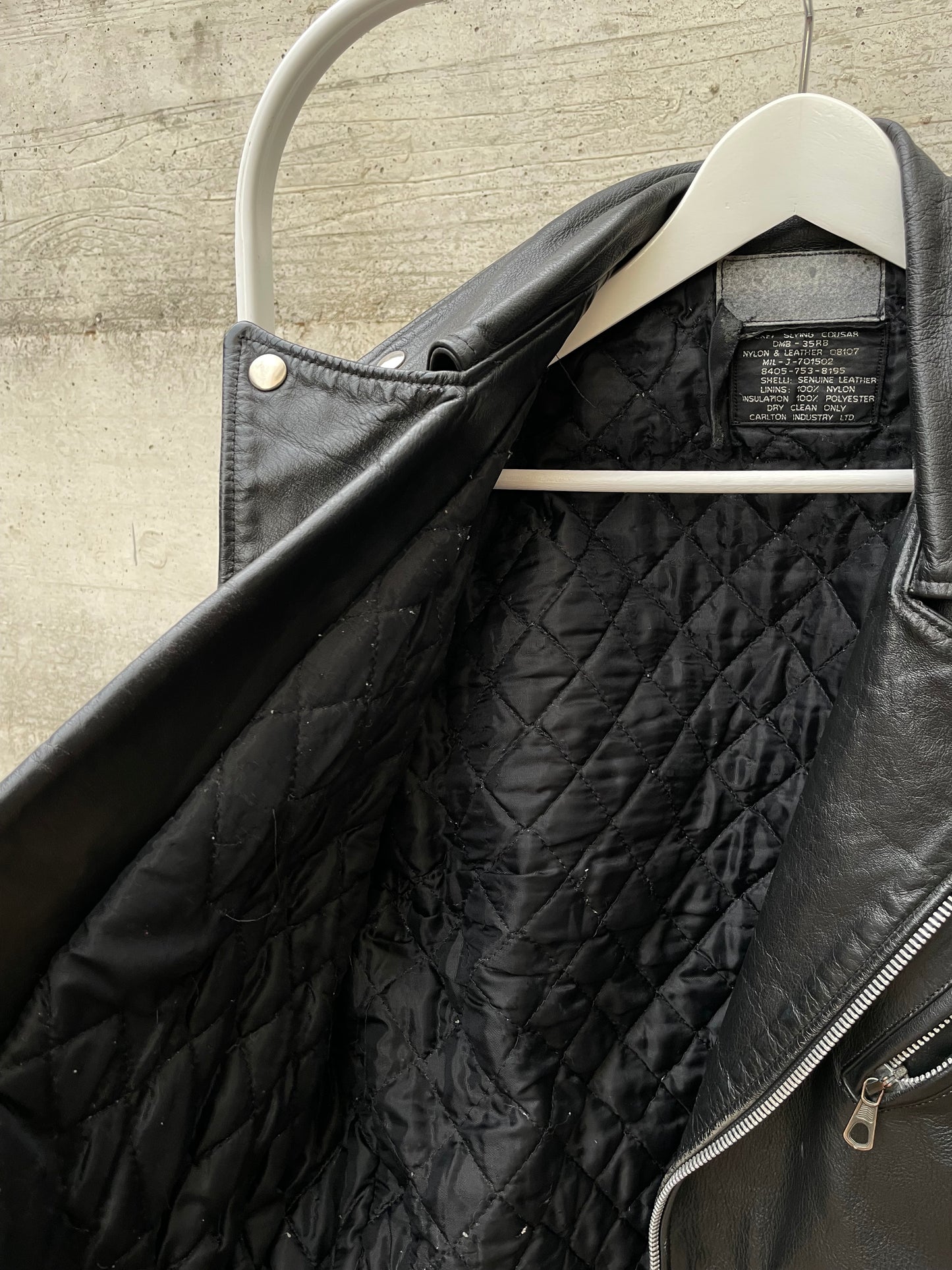 Chiodo Carlton in vera pelle nero, taglia M uomo