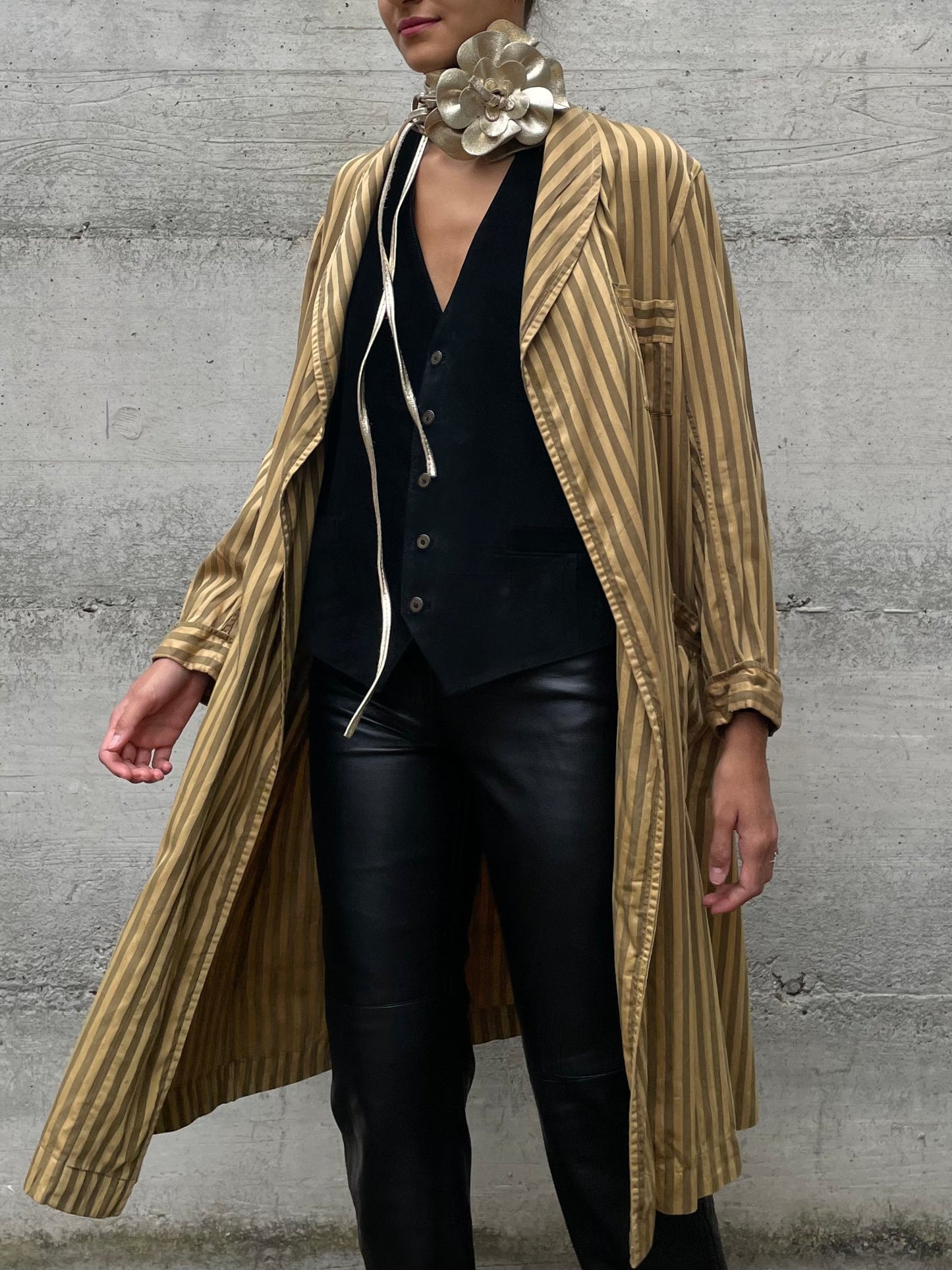 Vestaglia sartoriale in seta striped - taglia unica