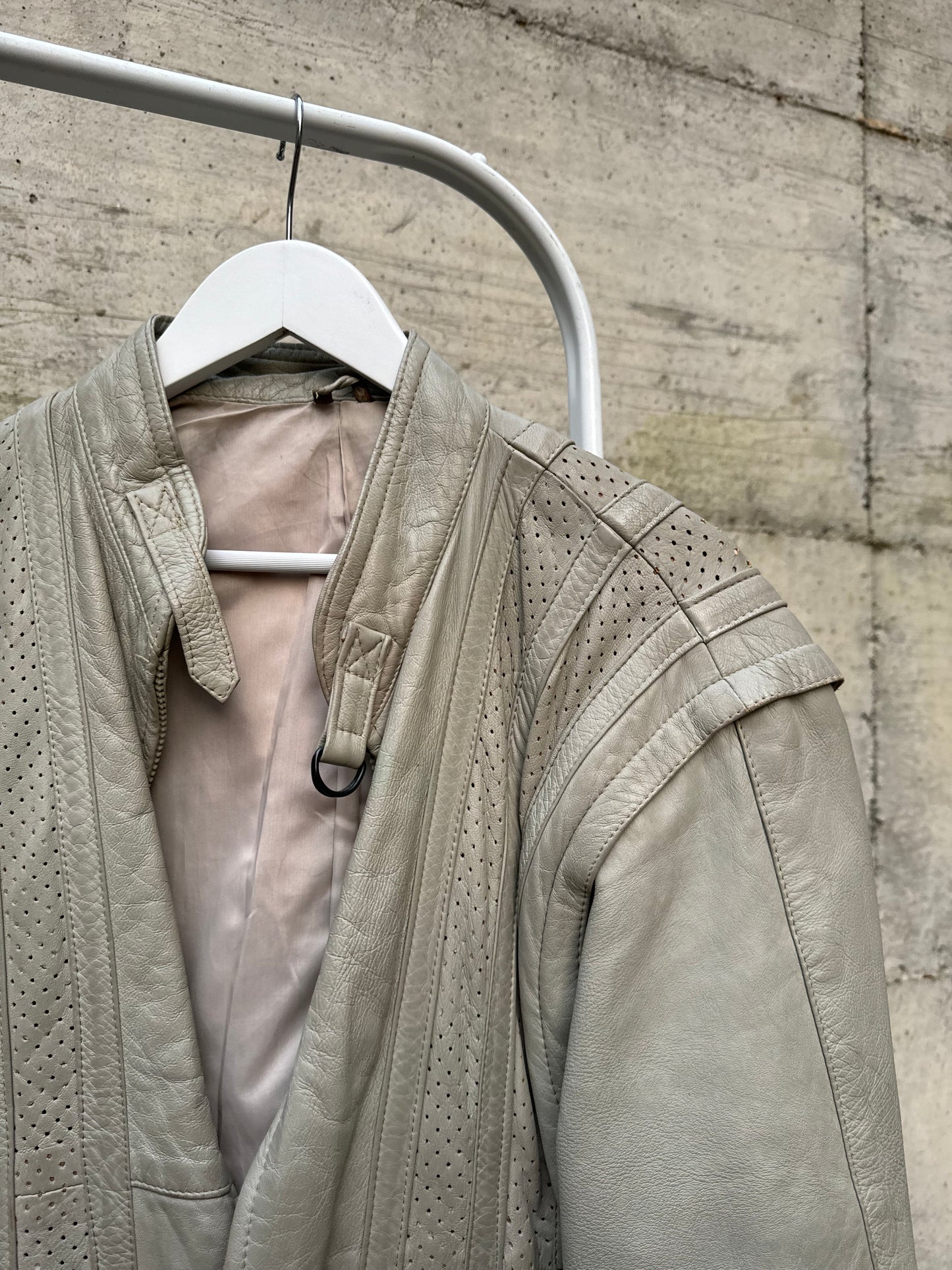 Bomber in vera pelle ghiaccio