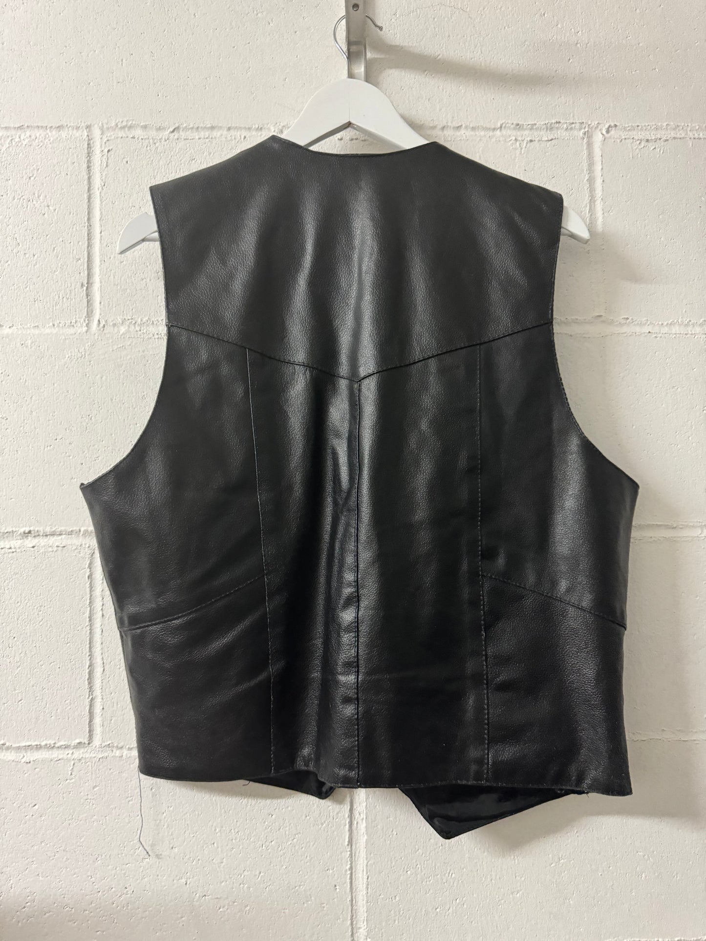 Gilet in vera pelle nero, S uomo