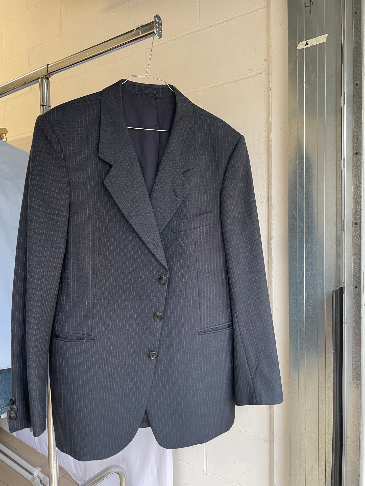 Blazer sartoriale blu navy gessato - taglia S uomo