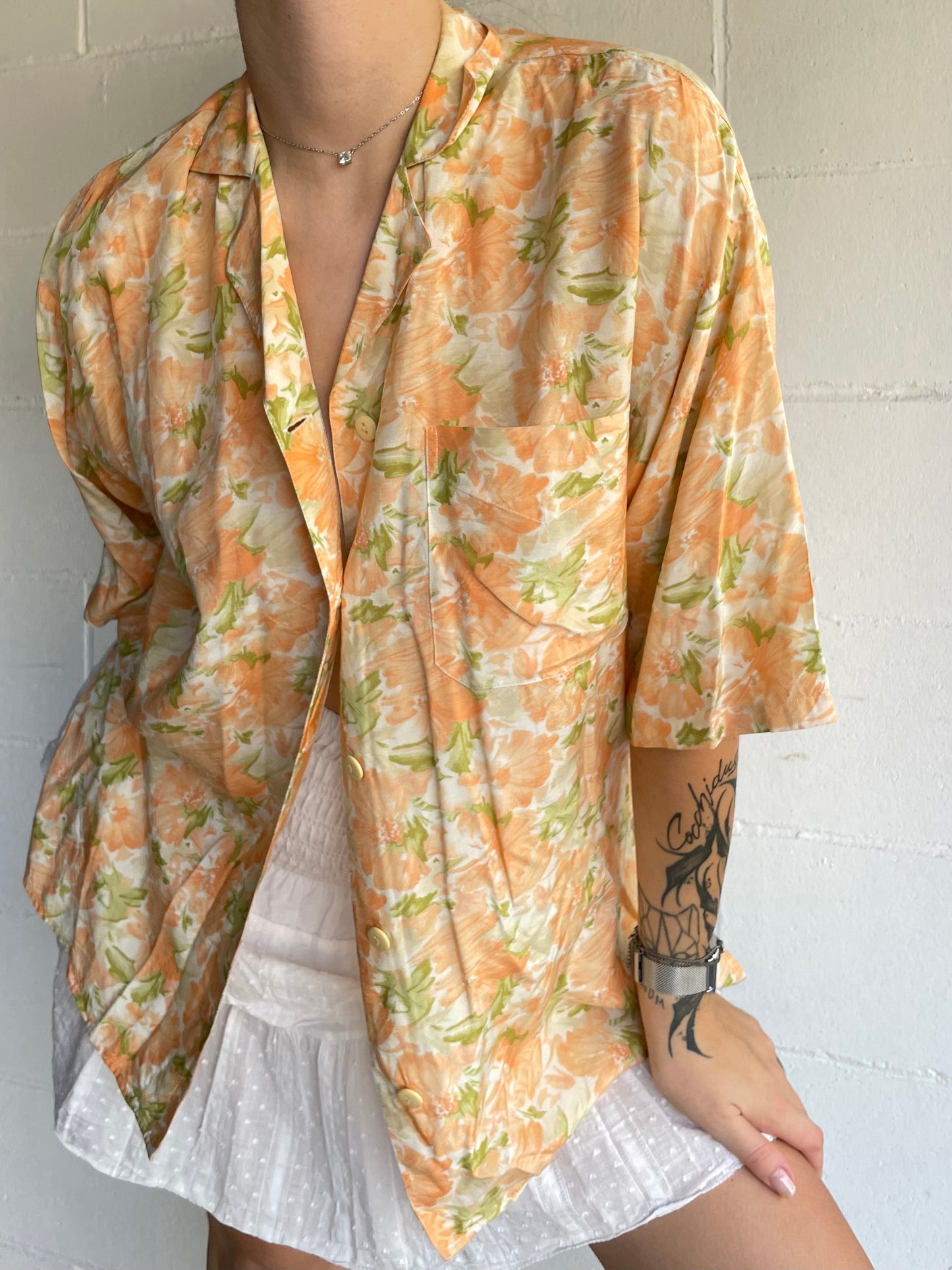 Camicia vintage floreale in viscosa - taglia S uomo