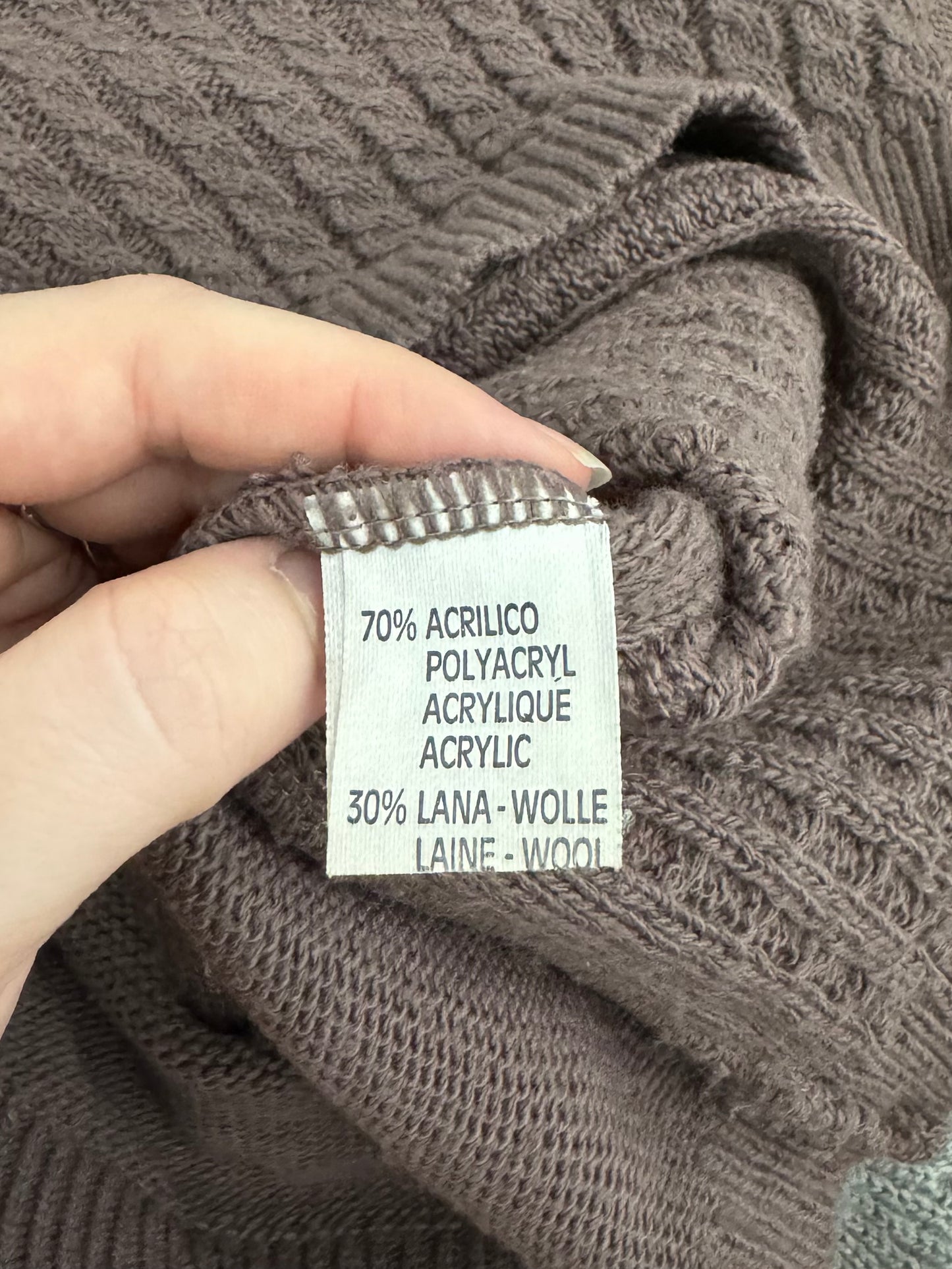 Pullover girocollo malva in misto lana