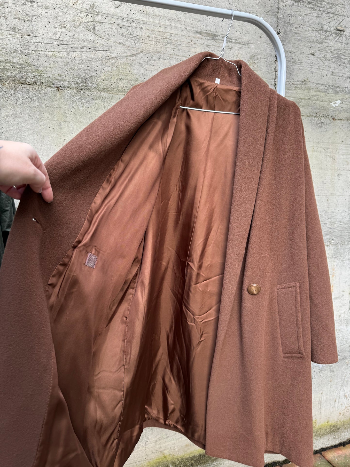 Cappottino doppiopetto cioccolato 80% lana