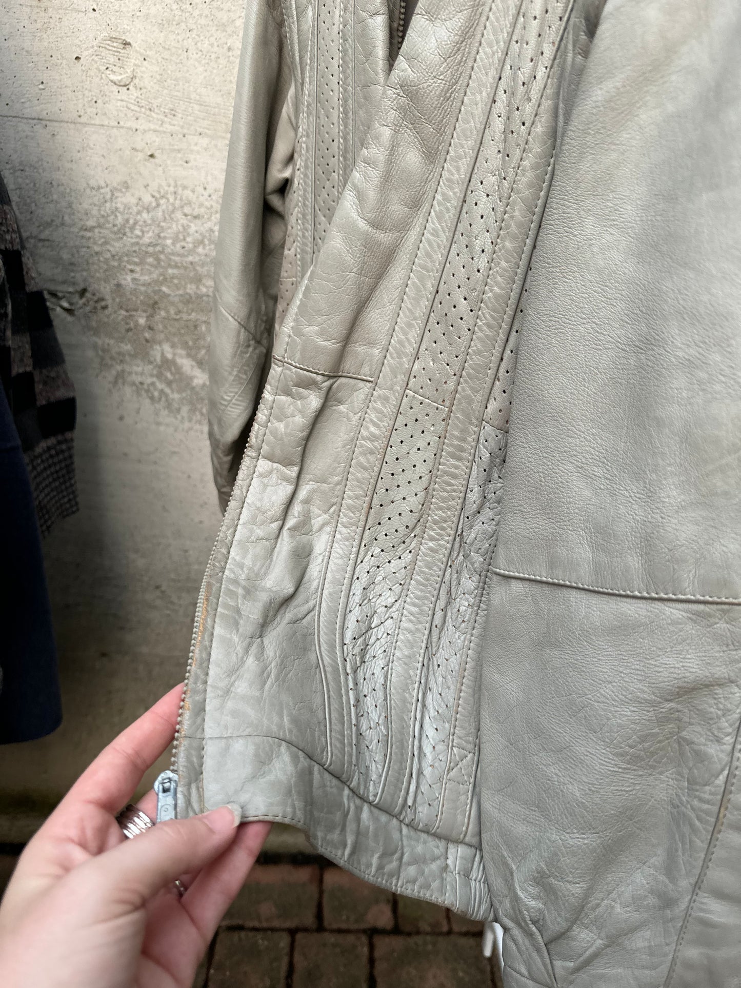 Bomber in vera pelle ghiaccio