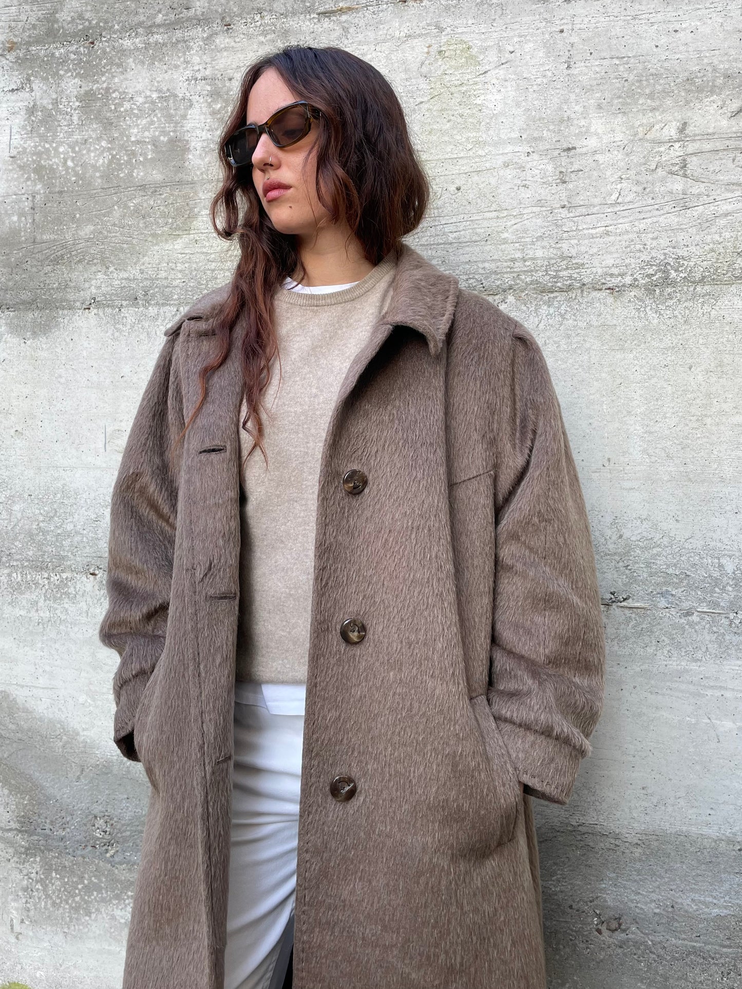 Cappotto lungo sartoriale 100% lana di lama