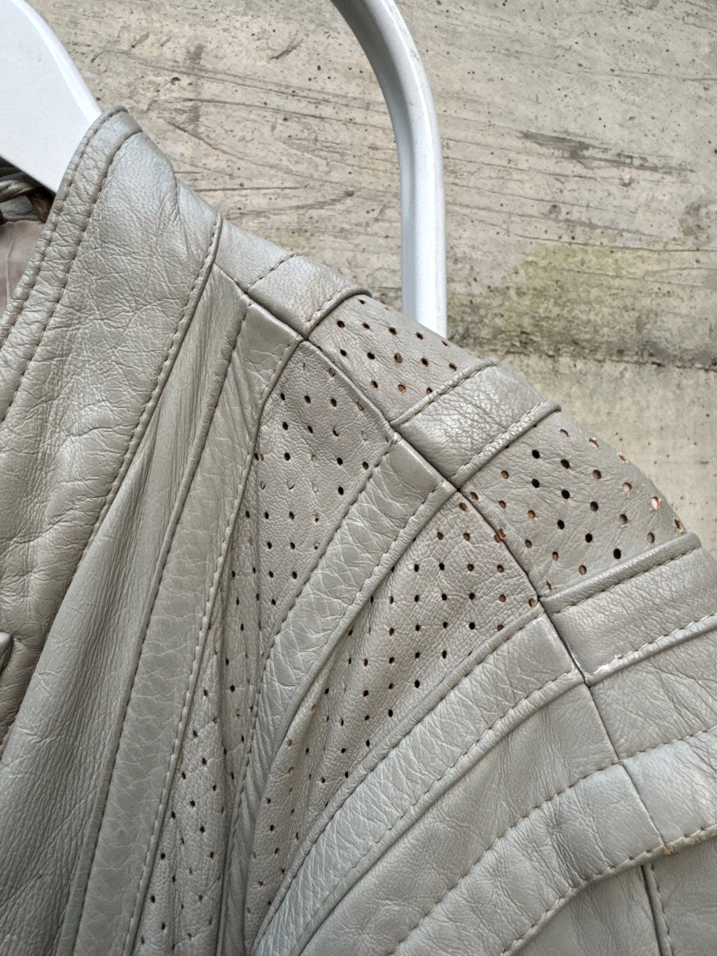 Bomber in vera pelle ghiaccio