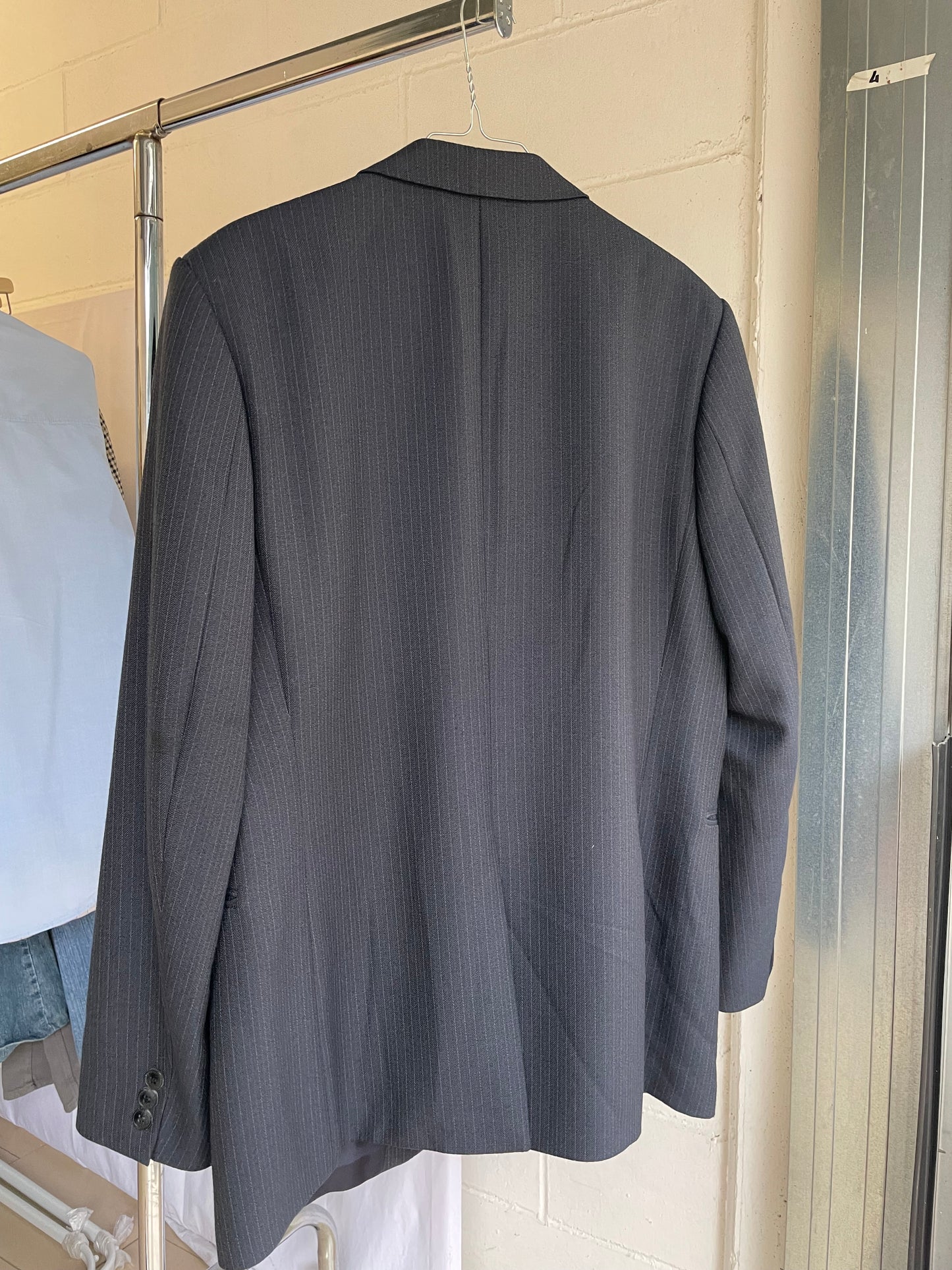 Blazer sartoriale blu navy gessato - taglia S uomo