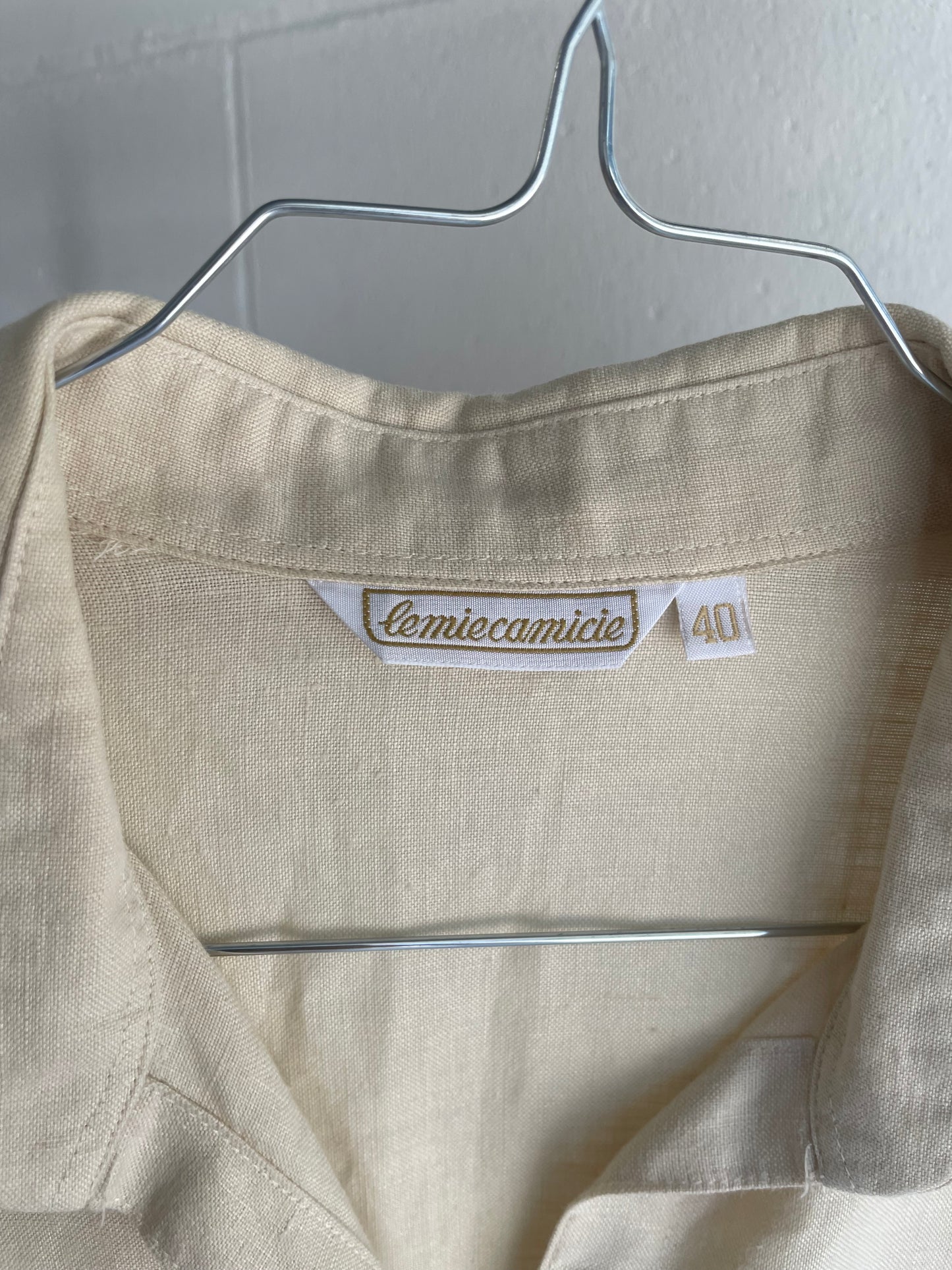 Camicia 100% lino sabbia manica a 3/4 - taglia S