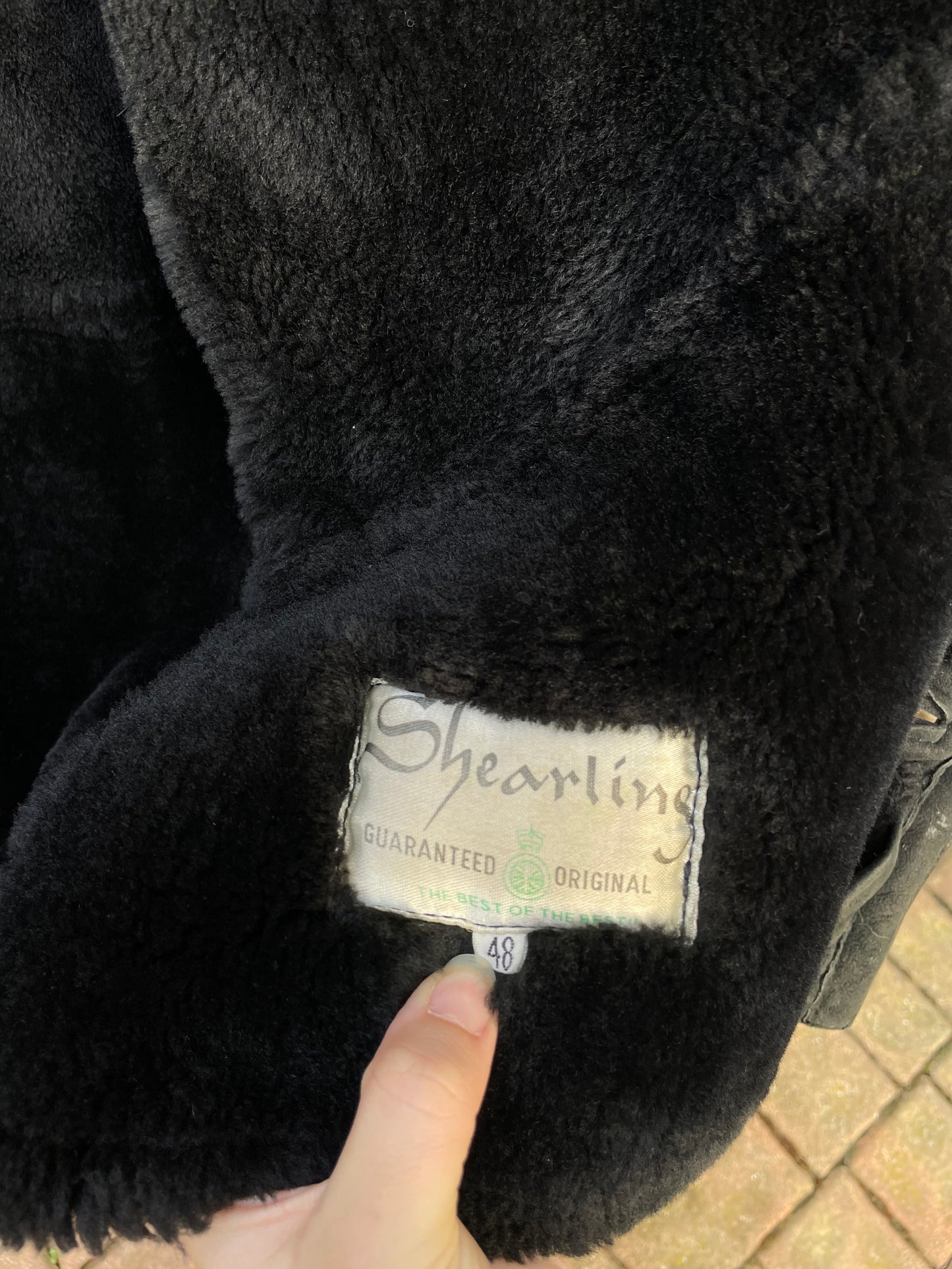 Montone originale Shearling nero scamosciato - taglia L uomo