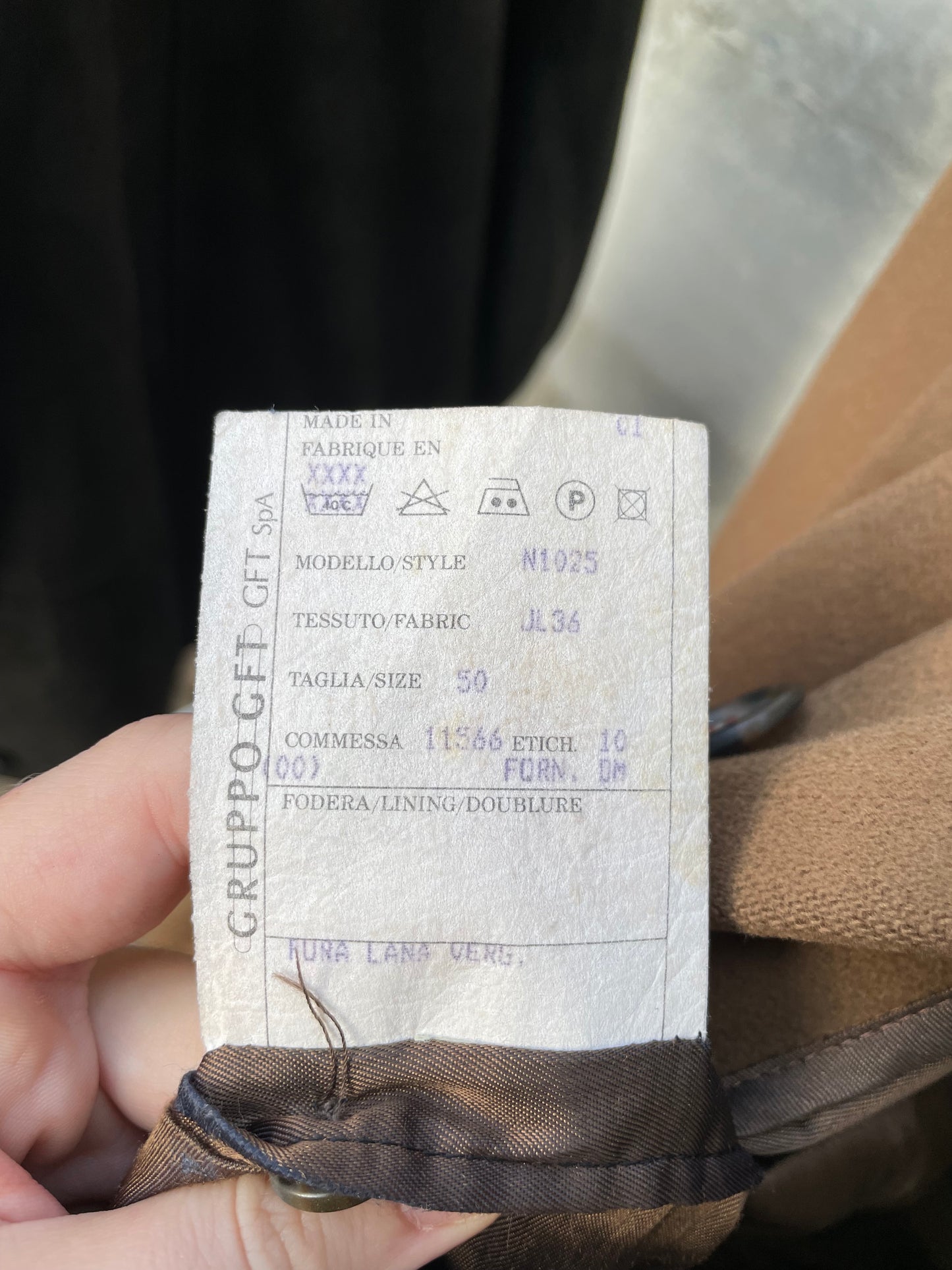 Cappotto sartoriale Piacenza cammello 100% lana vergine - taglia M uomo