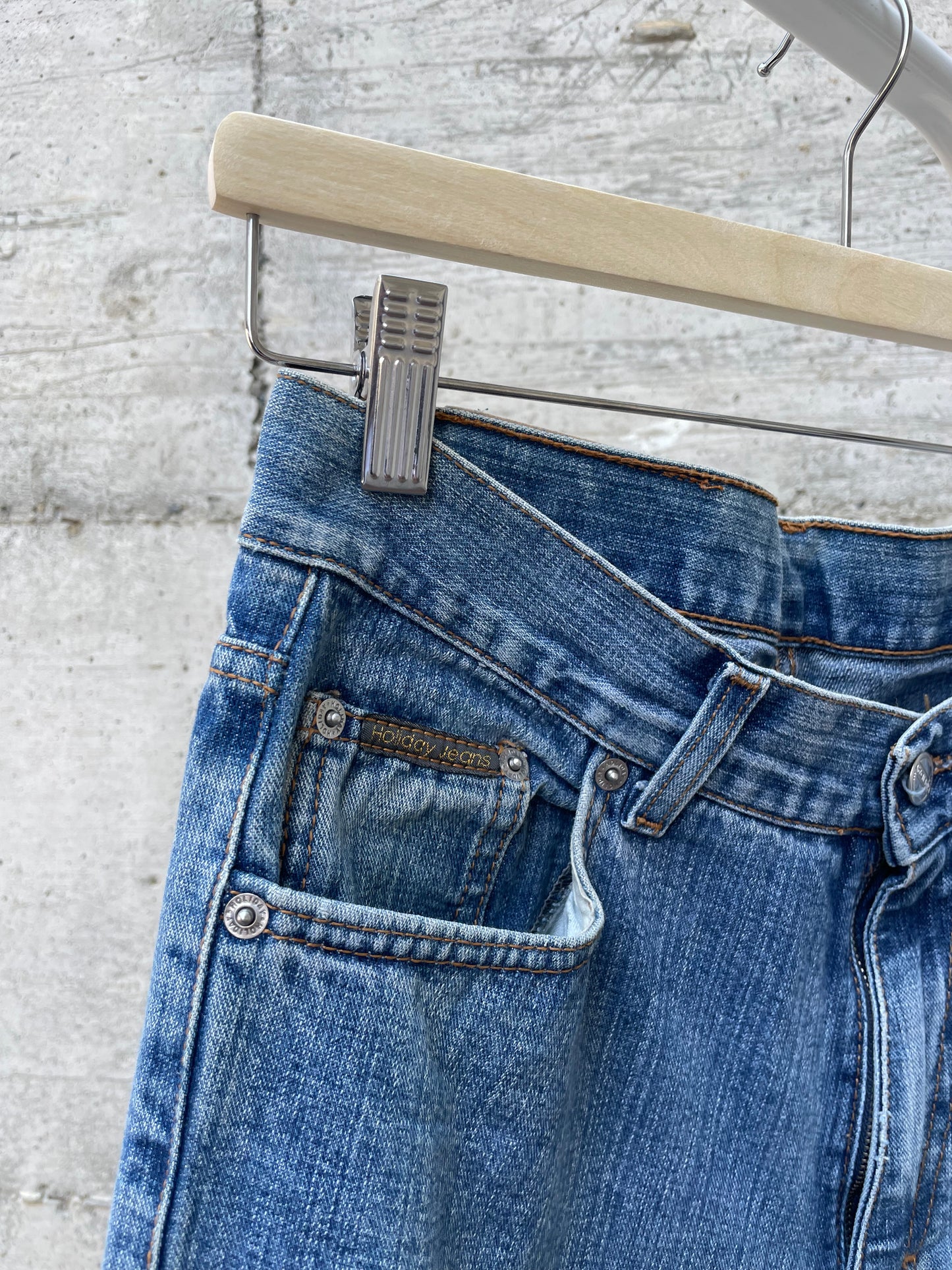 Jeans vintage lavaggio medio a zampa, taglia 42it