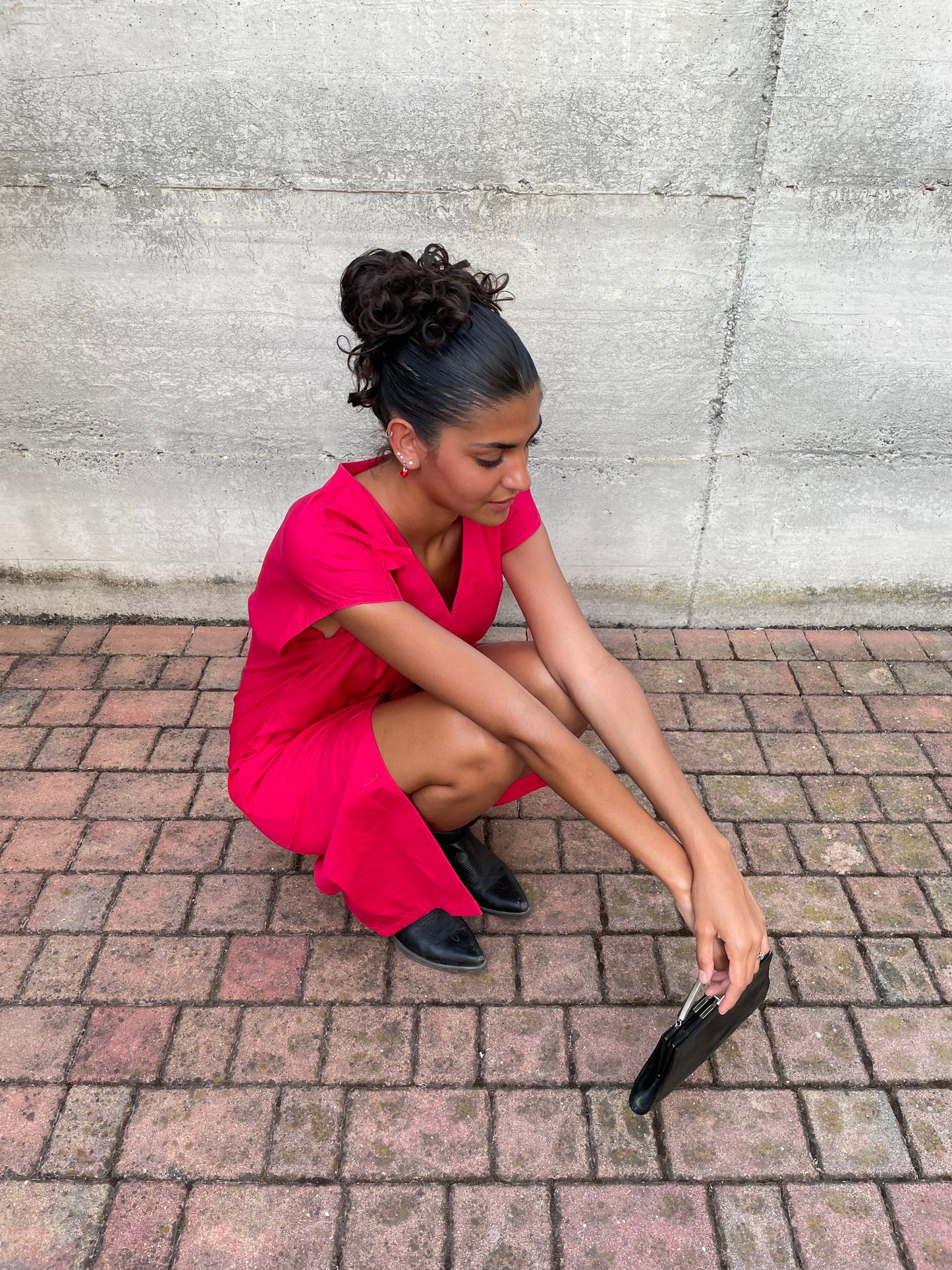 Chemisier midi 100% cotone fucsia - taglia M/L