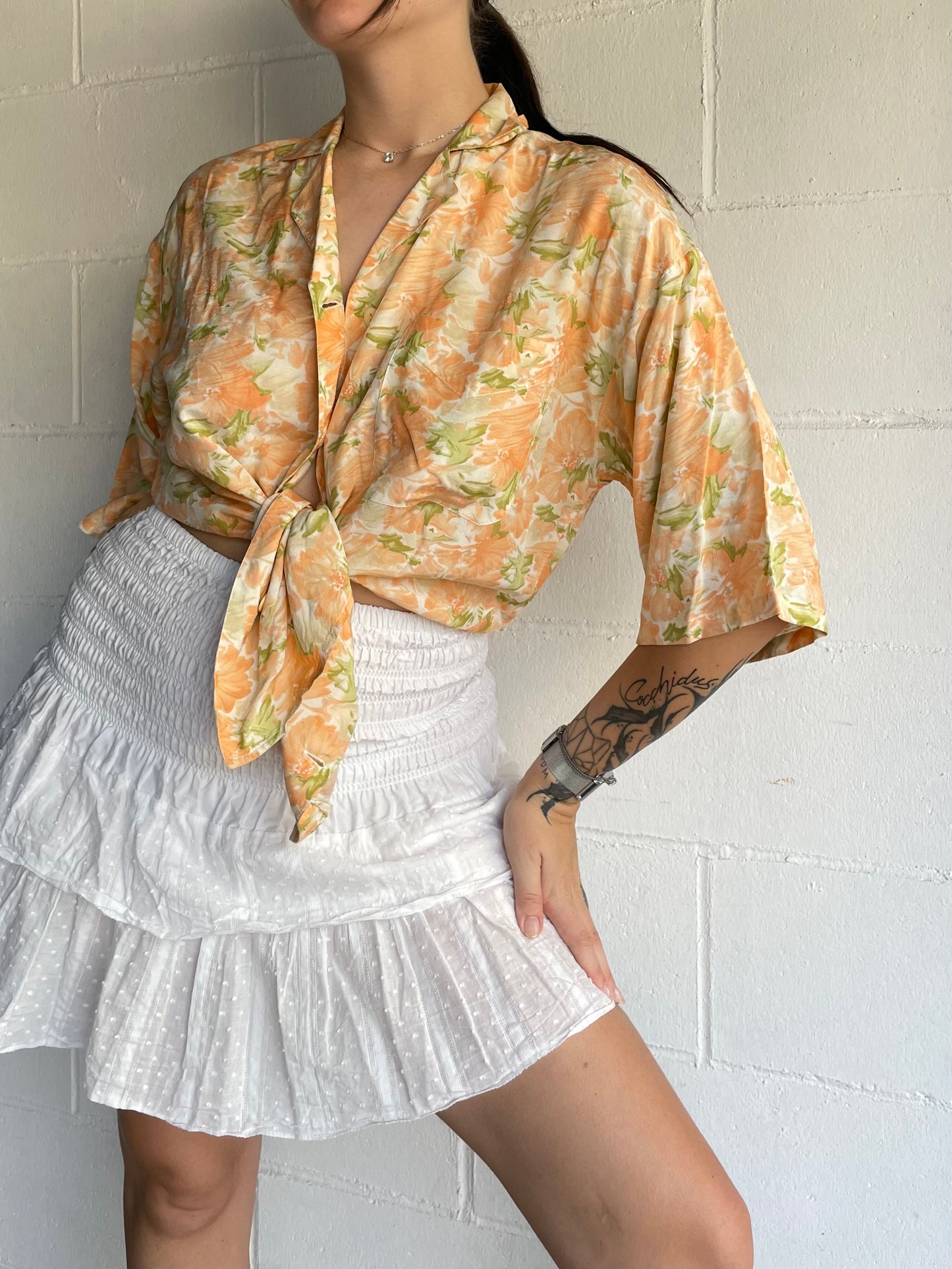 Camicia vintage floreale in viscosa - taglia S uomo