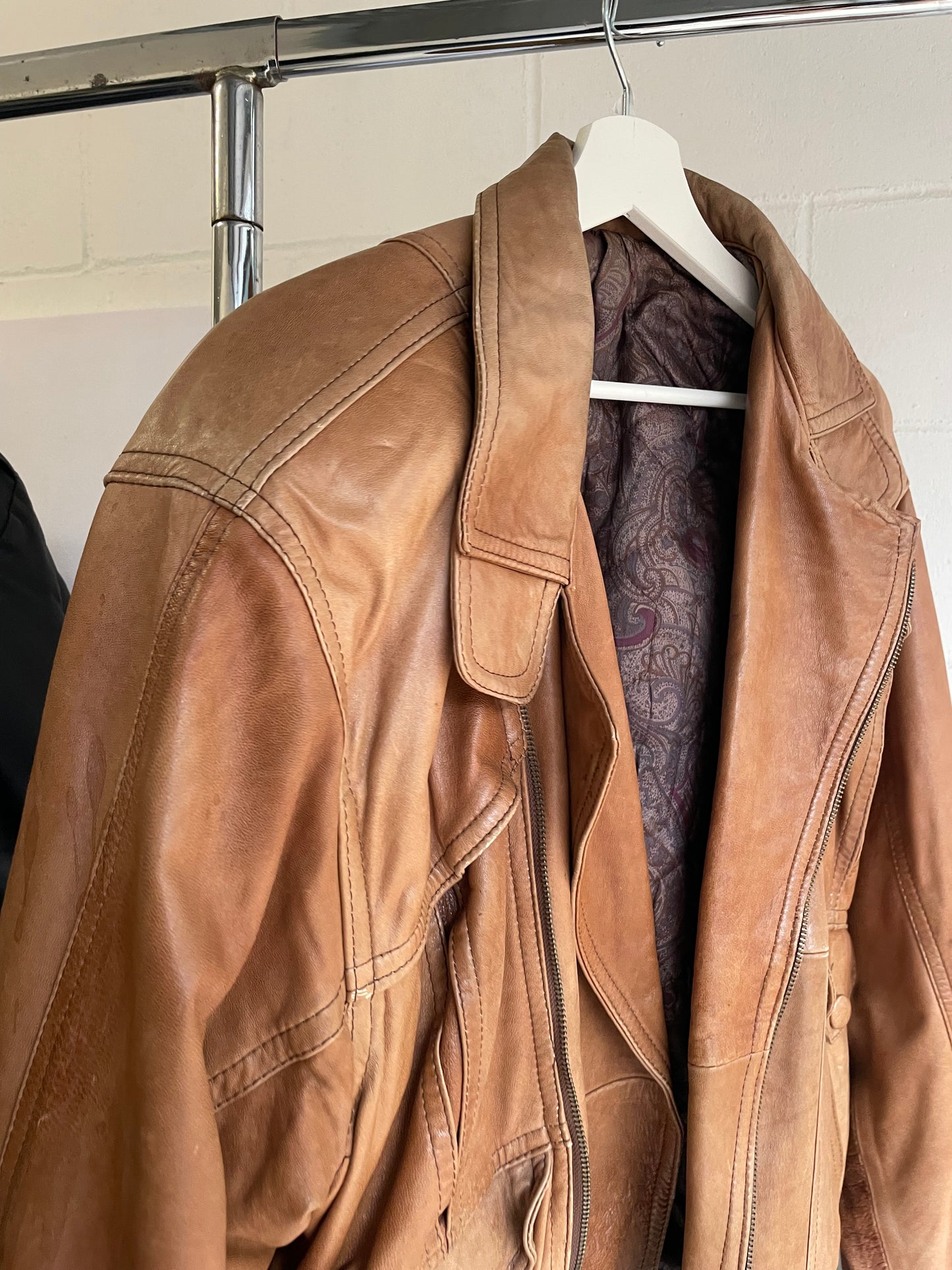 Bomber vera pelle ruggine - taglia L uomo