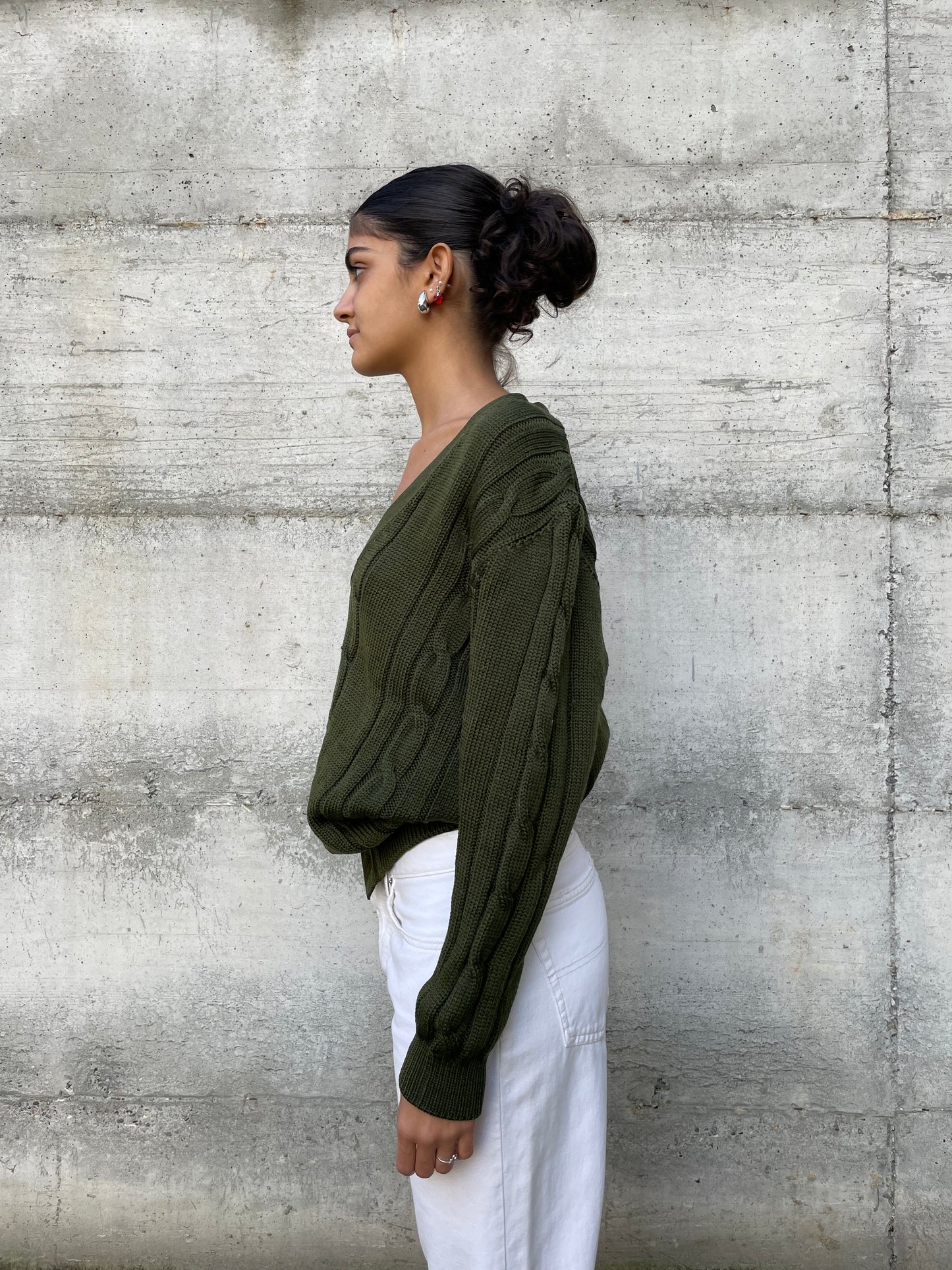 Cardigan sartoriale in misto lana e cotone - taglia M/L