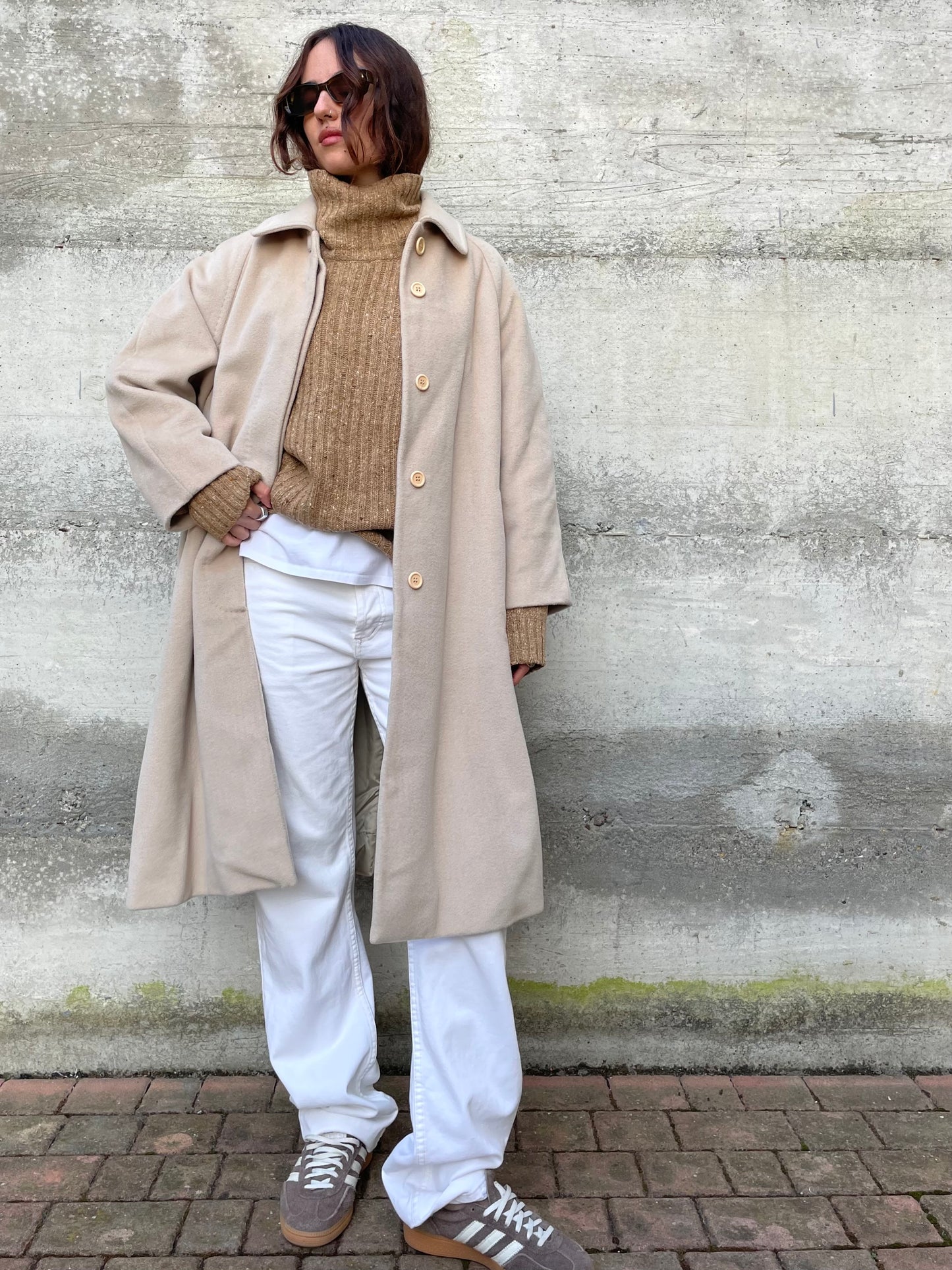 Cappotto sartoriale avorio in pura lana