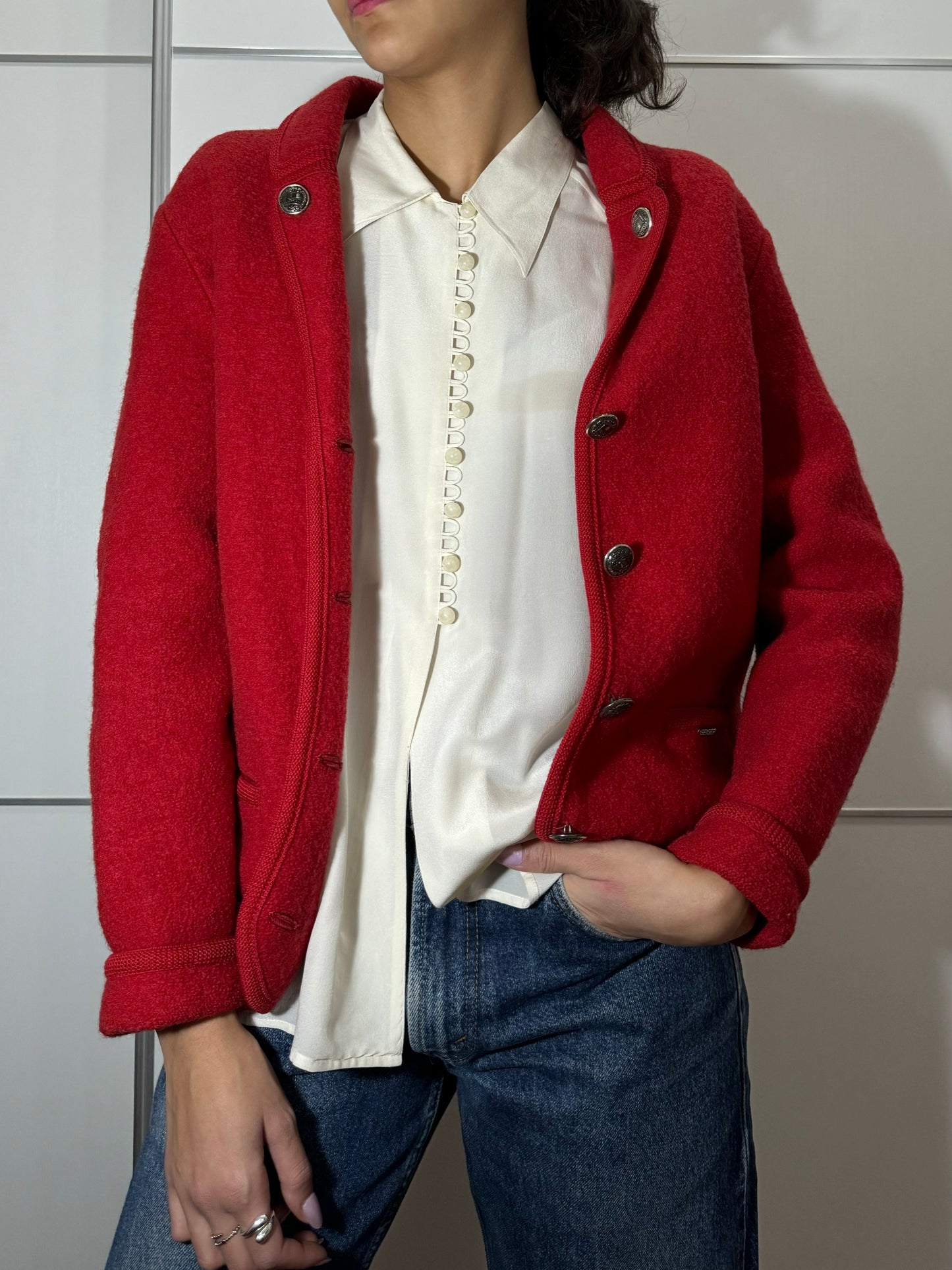 Giacchino tirolese Geiger rosso, in pura lana vergine