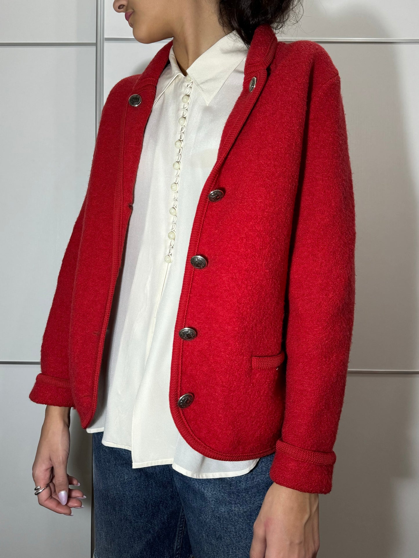 Giacchino tirolese Geiger rosso, in pura lana vergine