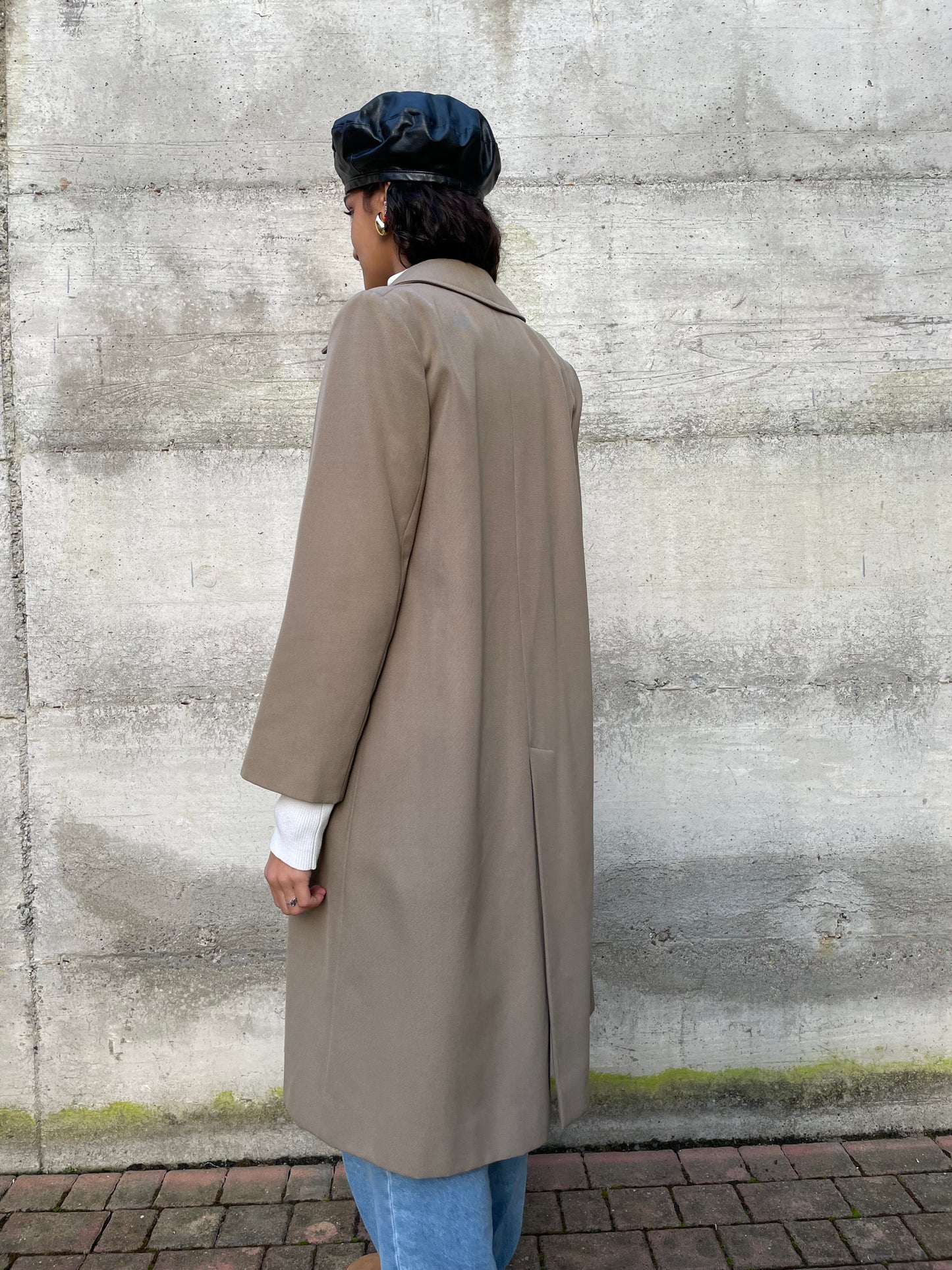 Soprabito sartoriale sabbia foderato misto lana