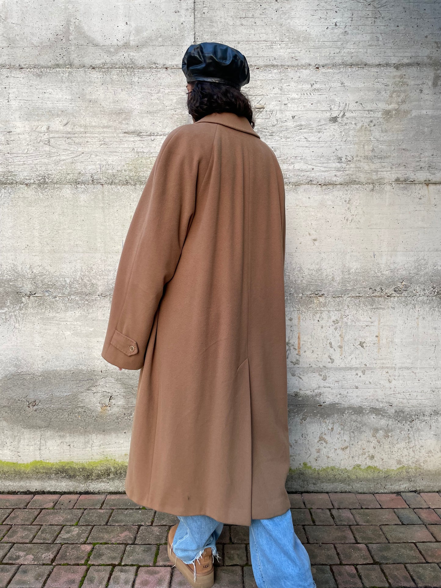 Cappotto lungo monopetto cammello, Del Mare 1911, 50% cashmere 50% lana - taglia L uomo