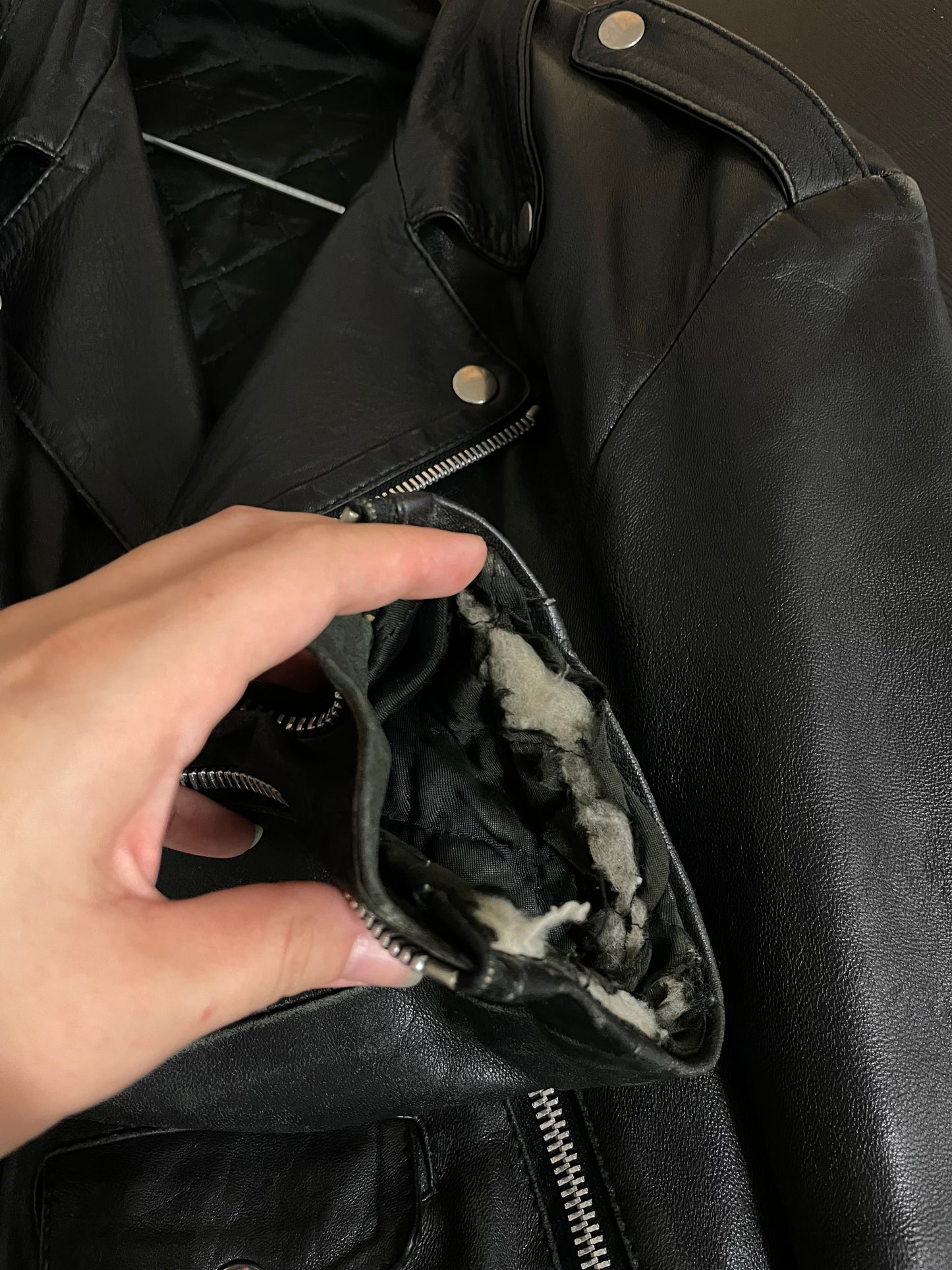 Chiodo vintage vera pelle nero, in nappa leggera, taglia XL