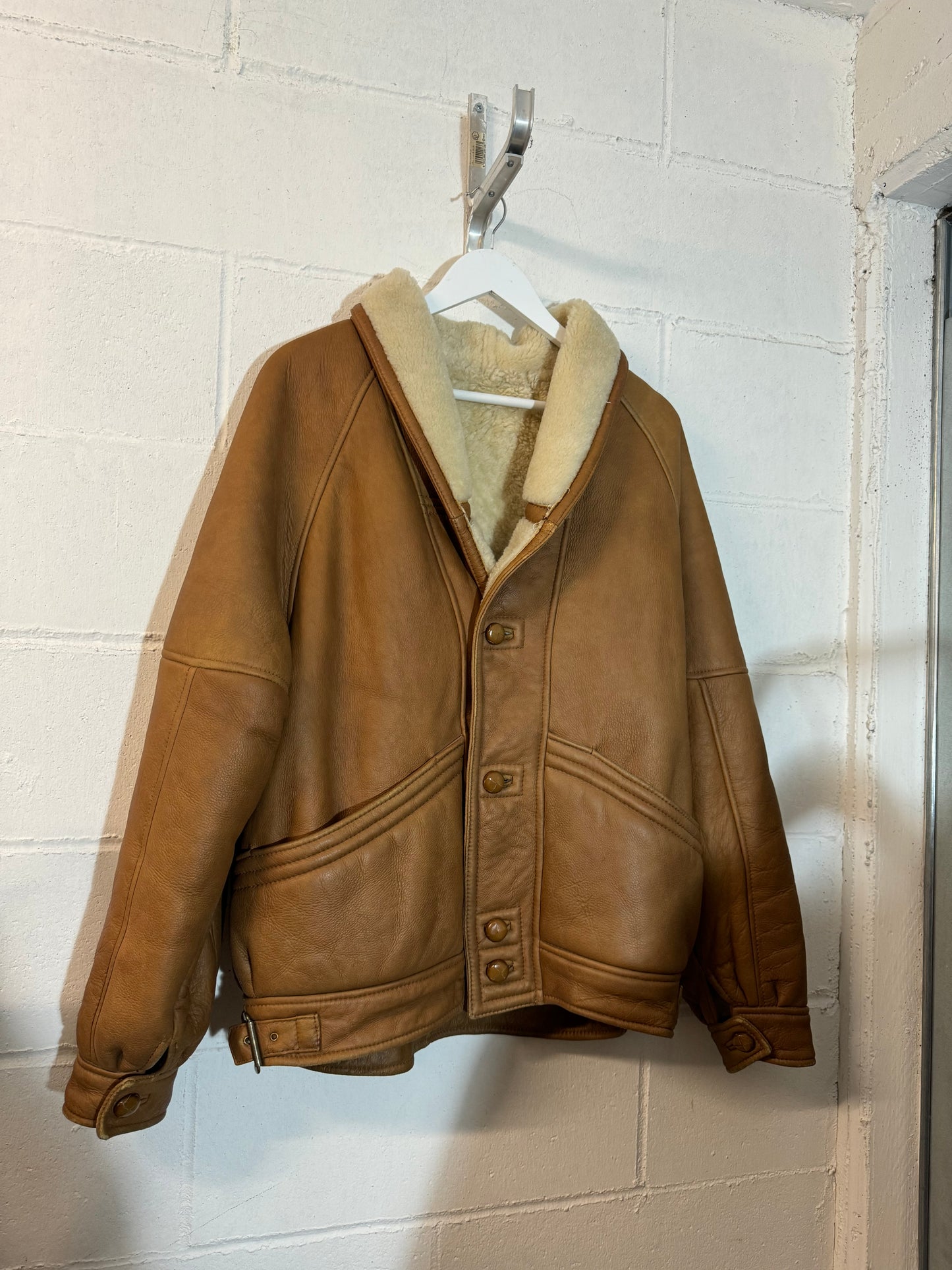 Bomber aviator Shearling caramello, taglia 52it uomo (L)