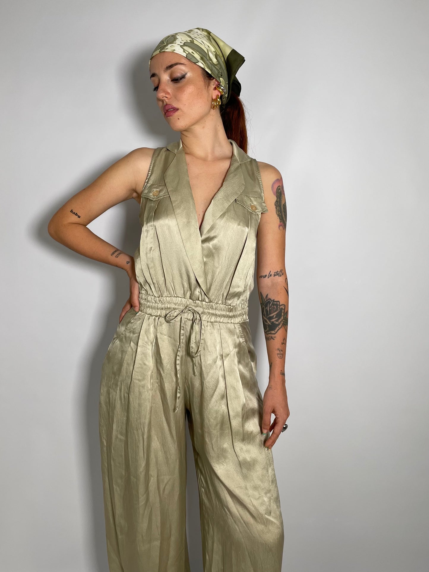 Jumpsuit Twinset sabbia 100% seta - taglia S