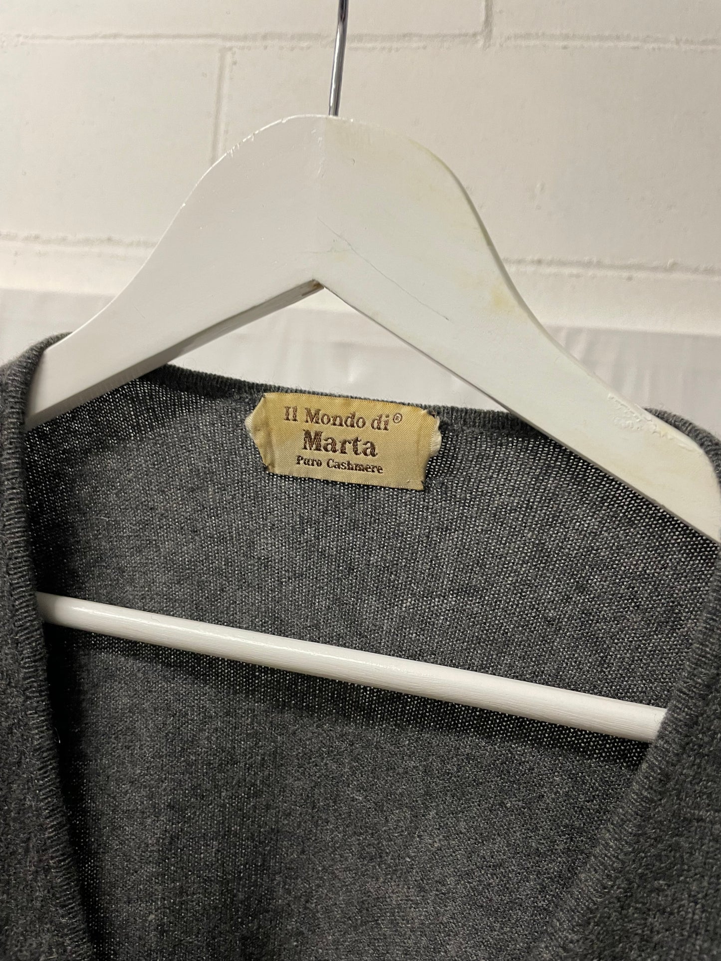 Cardigan sartoriale grigio 100% cashmere