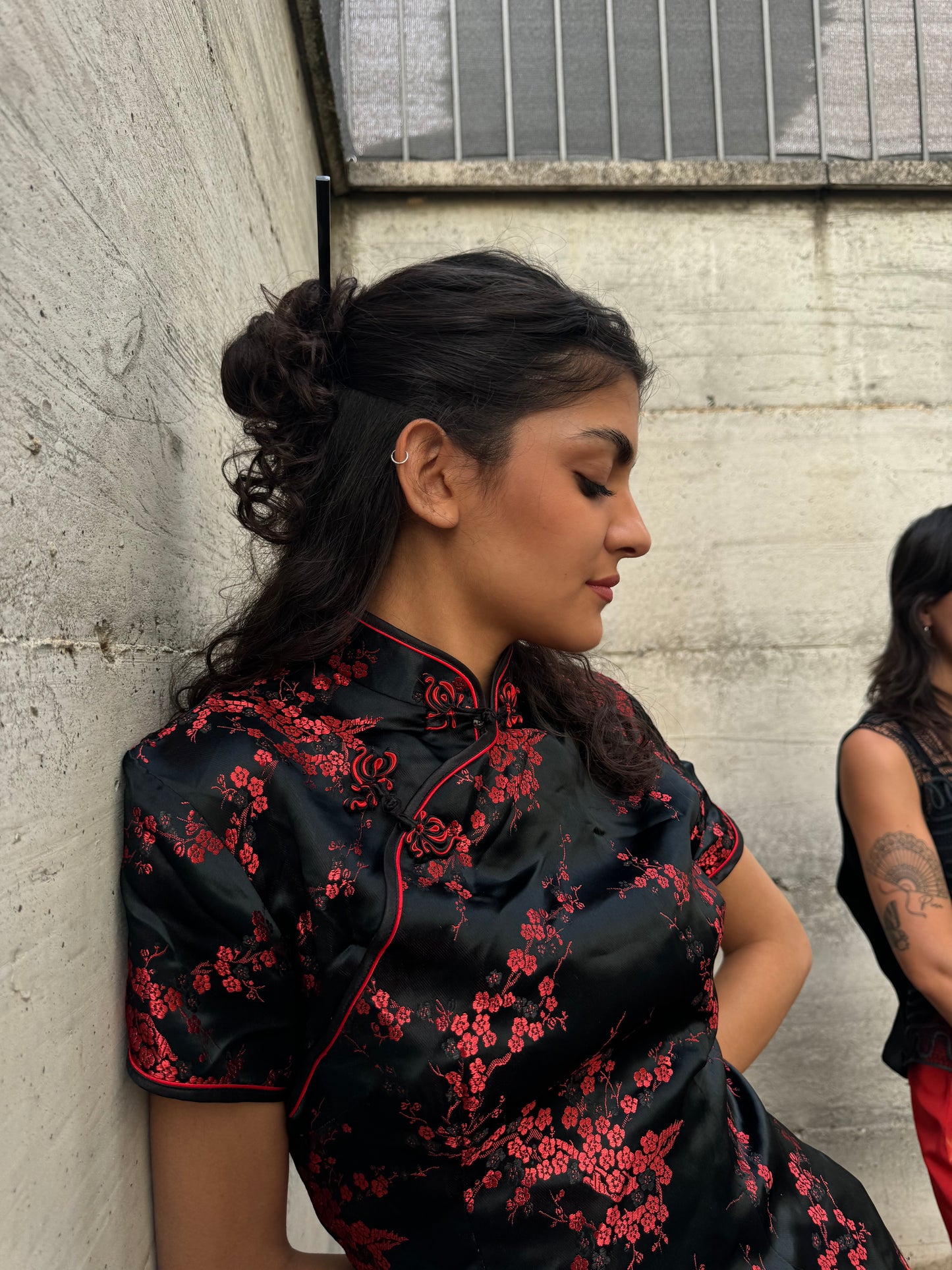 Abito midi in autentica seta cinese, taglia S