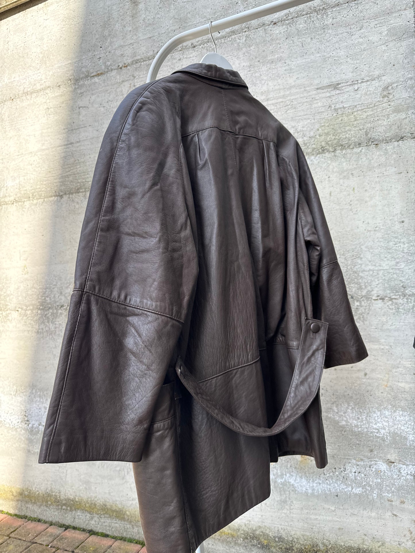 Giacca 80s donna cioccolato in vera pelle nappata