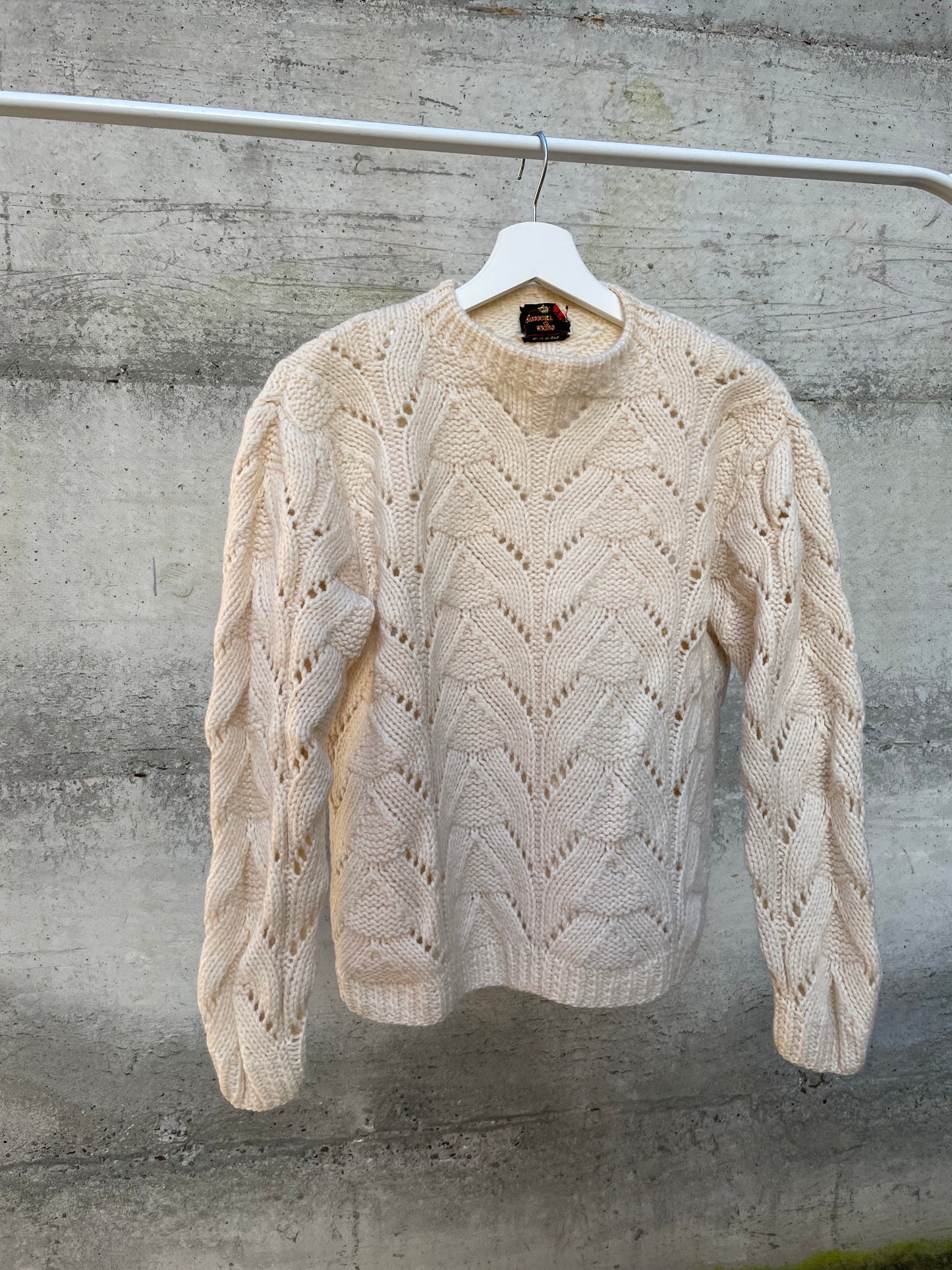 Maglione girocollo sartoriale burro 100% lana - taglia M