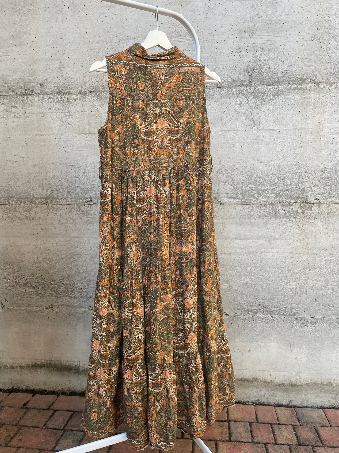 Abito chemisier lungo smanicato 100% cotone - taglia unica