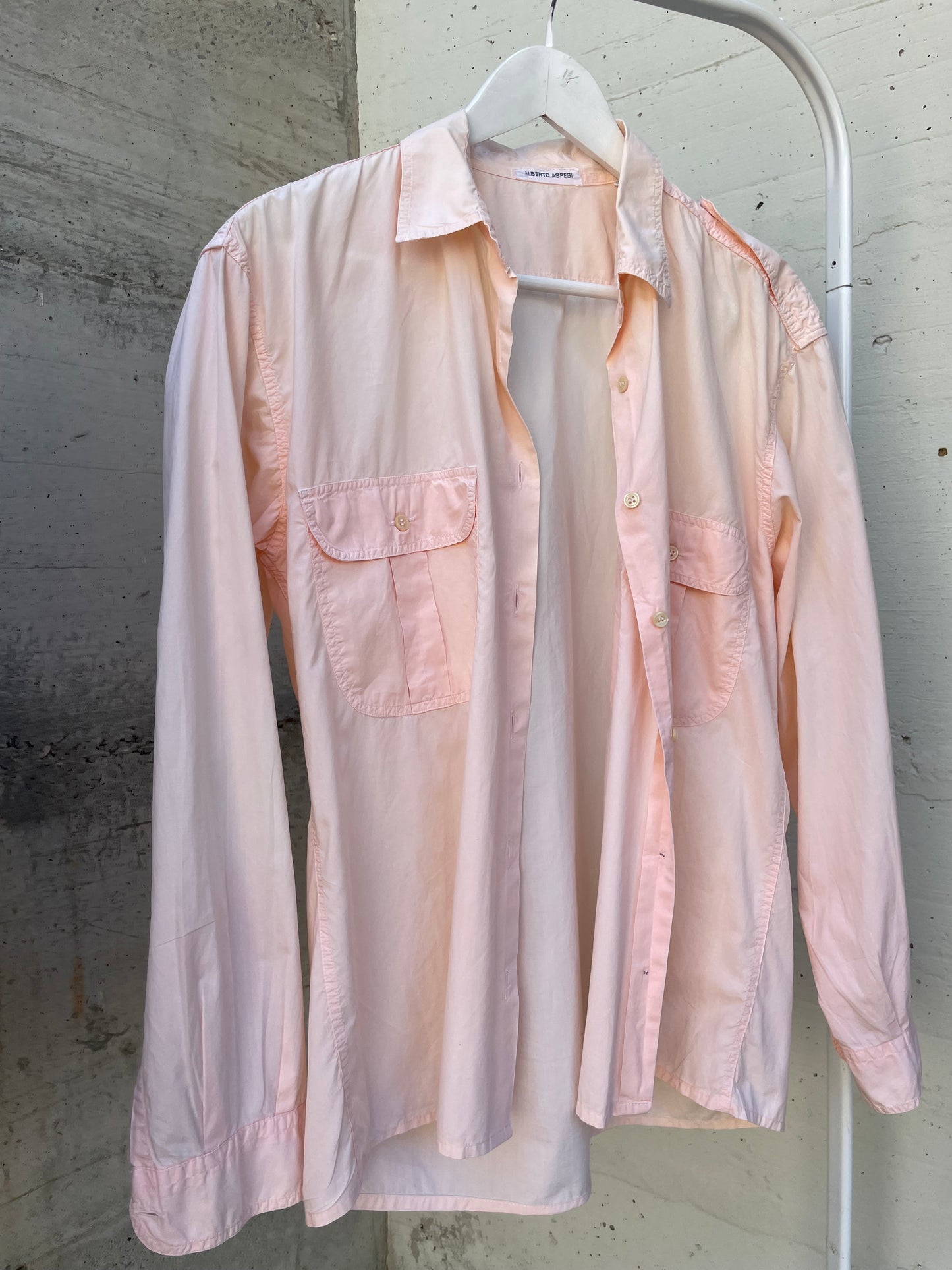 Camicia safari Aspesi in cotone rosa cipria - taglia M