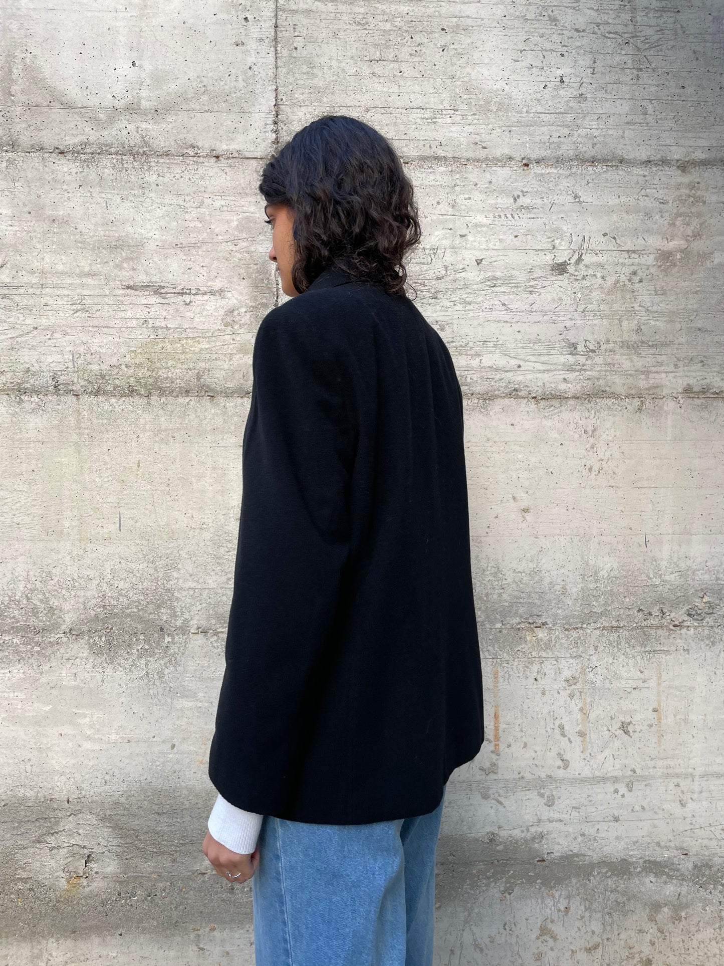 Blazer sartoriale nero doppiopetto in lana