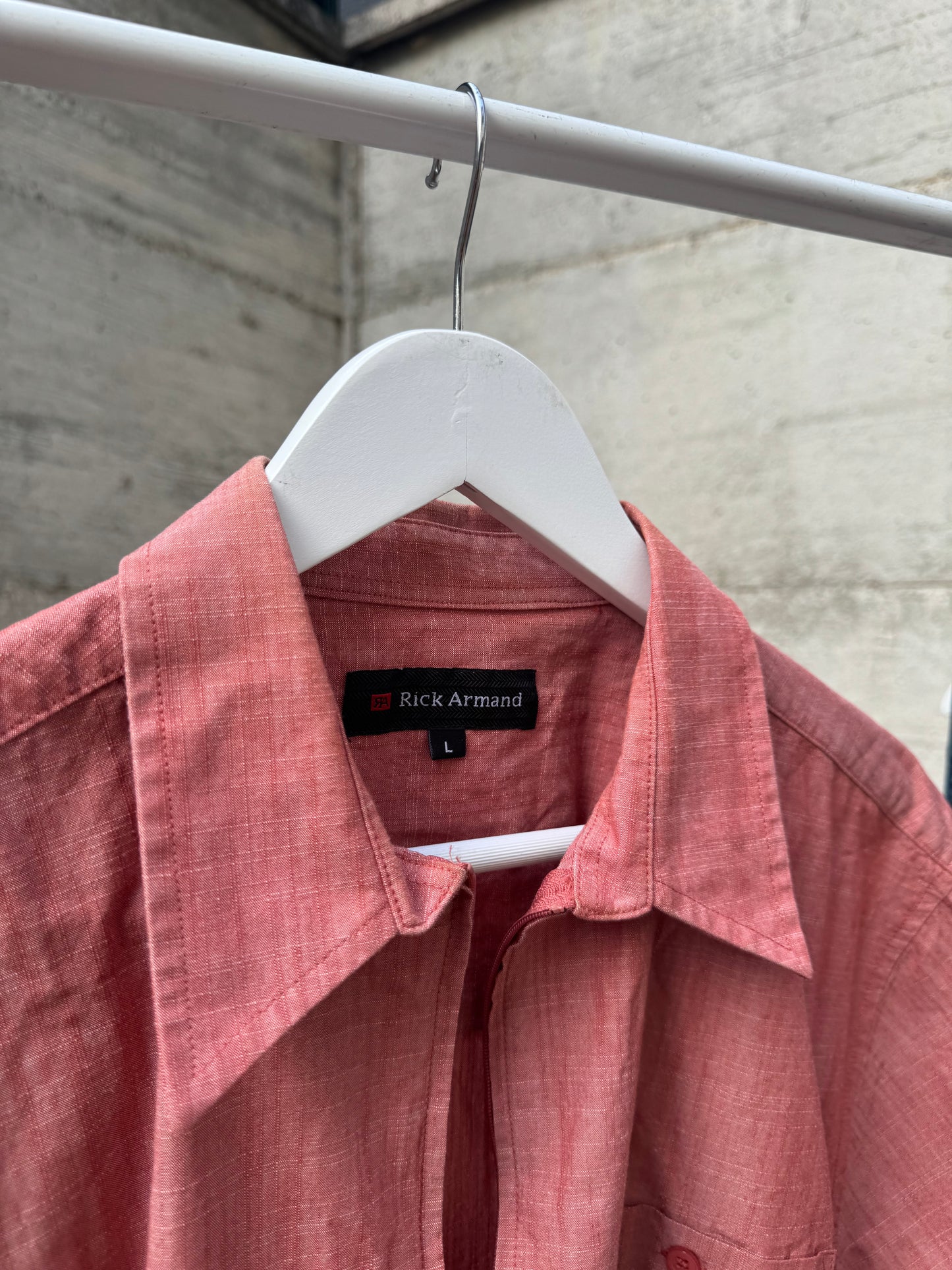 Camicia 90s con cerniera rosso melange
