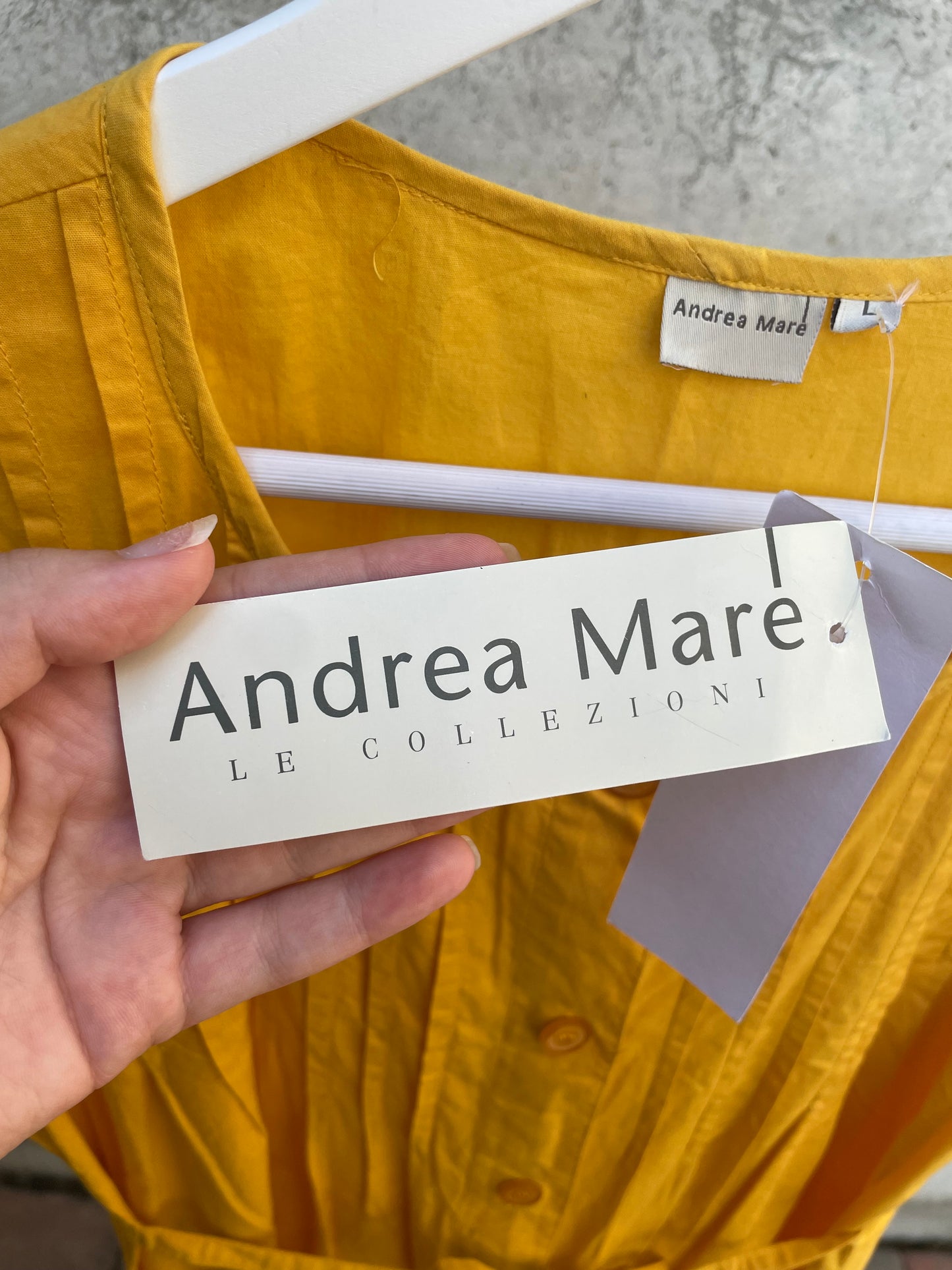 Abito midi Andrea Marè NUOVO deadstock, 100% cotone - taglia L