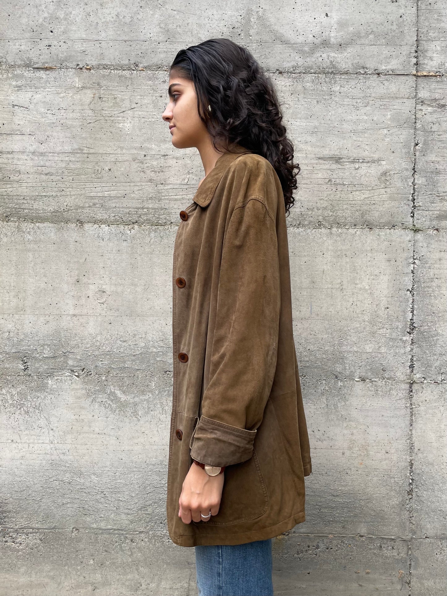 Blazer oversize suede marrone - taglia L