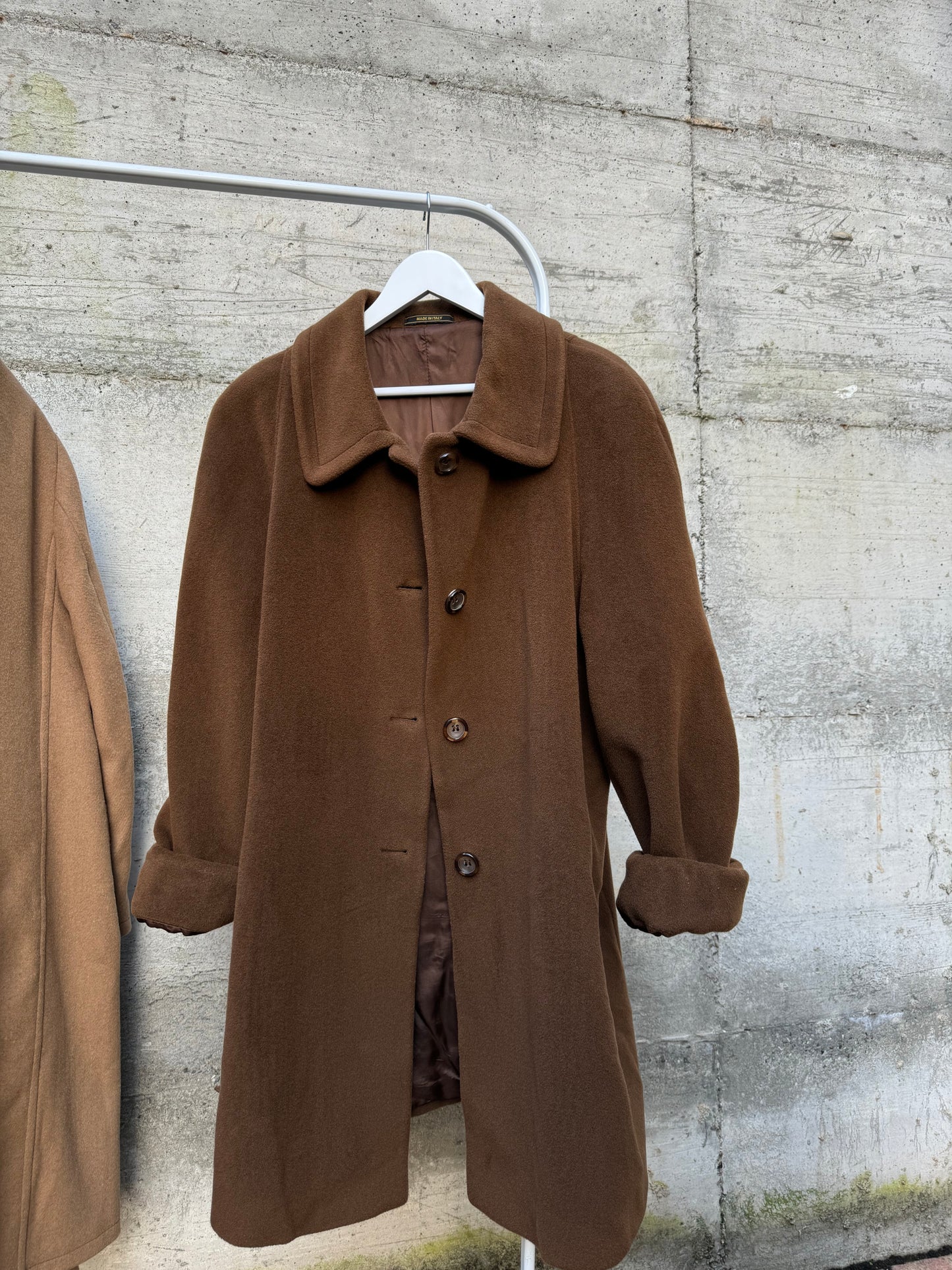 Cappotto sartoriale cioccolato in pura lana vergine superfine