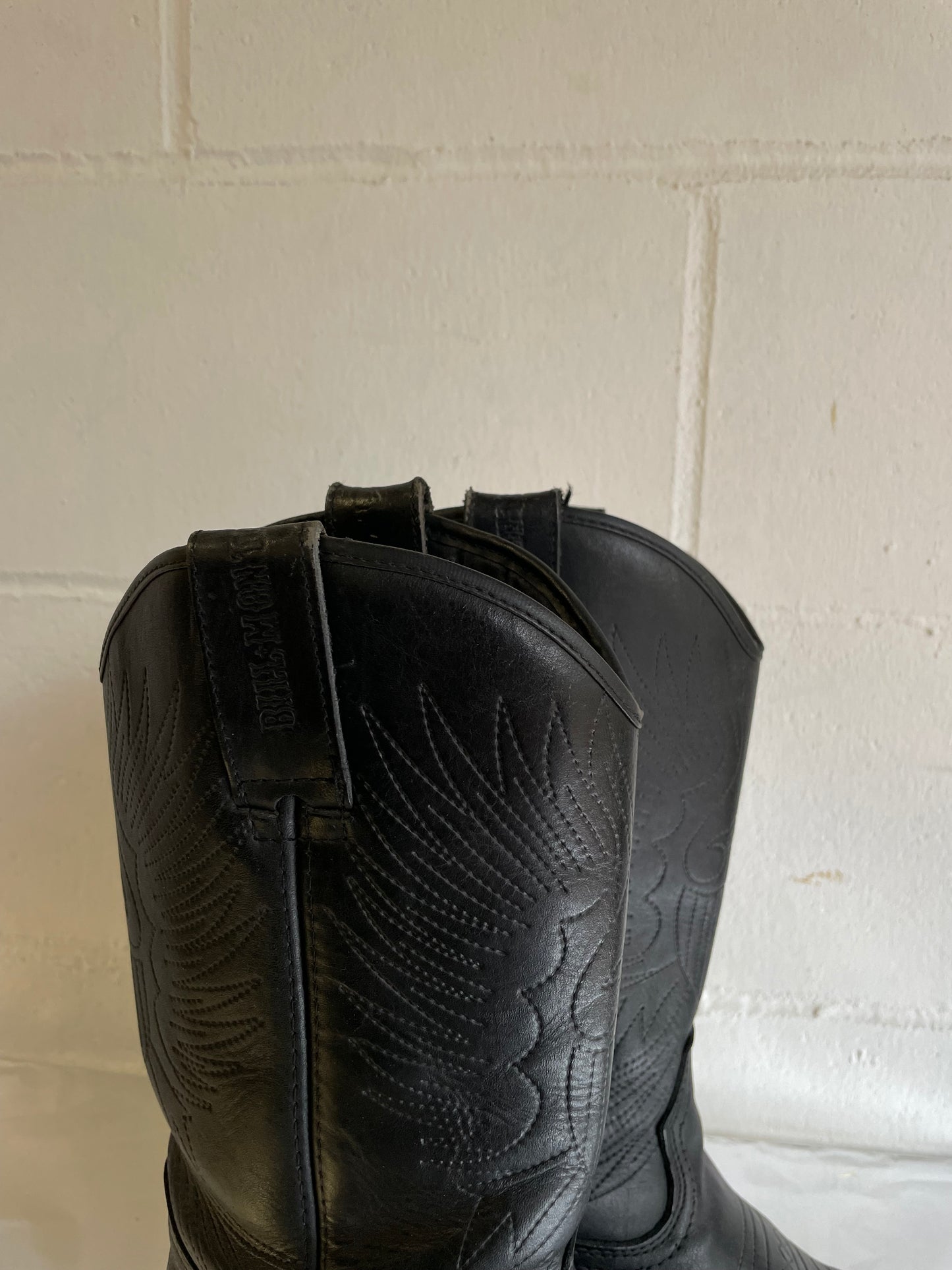 EU 39 - Texano vintage vera pelle nero, originale americano